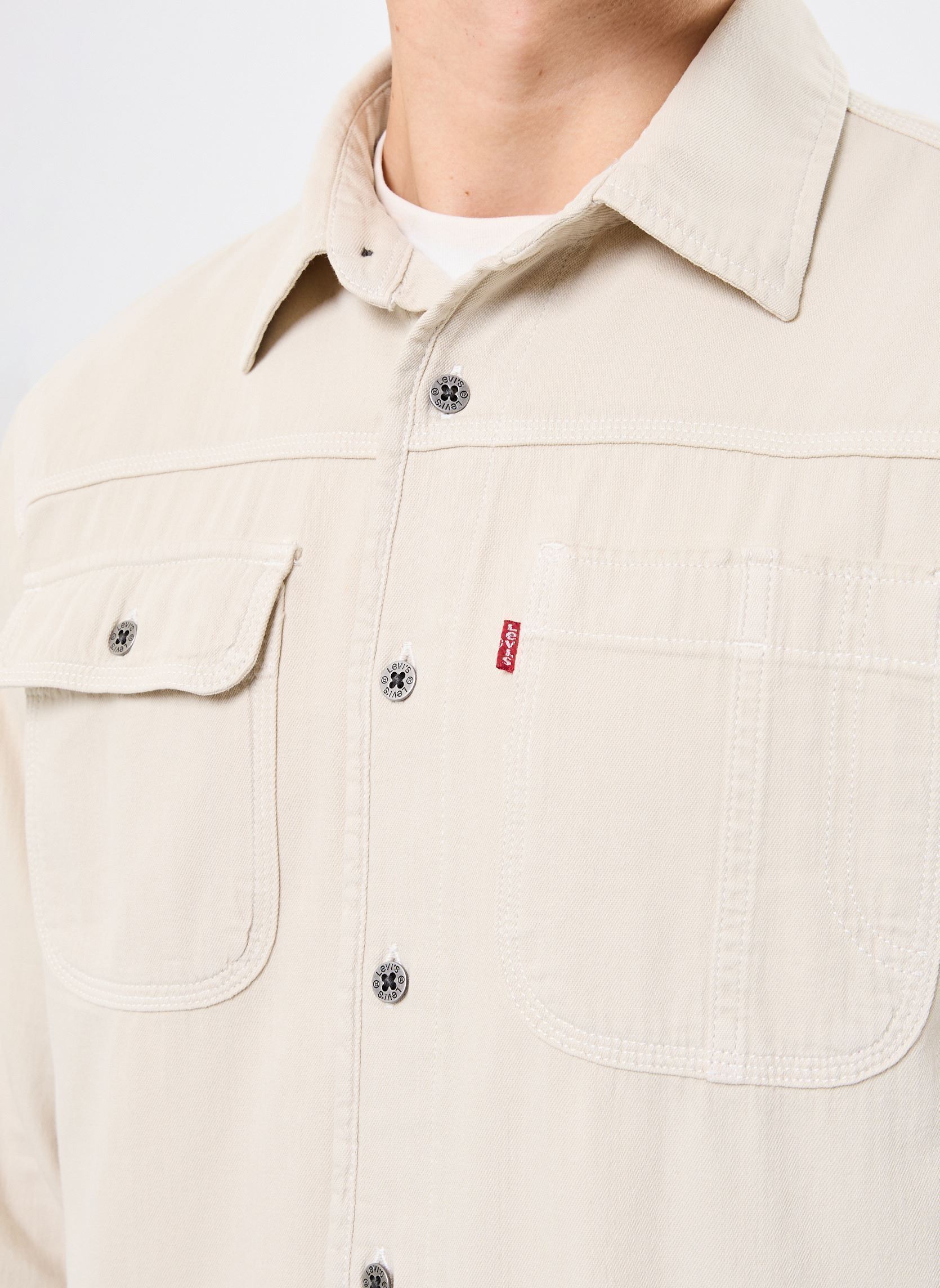 Hemden LS AUBURN WORKER herren grau Levi's Hemden LS AUBURN WORKER herren grau HARP SILVER BIRCH GARMENT DYE