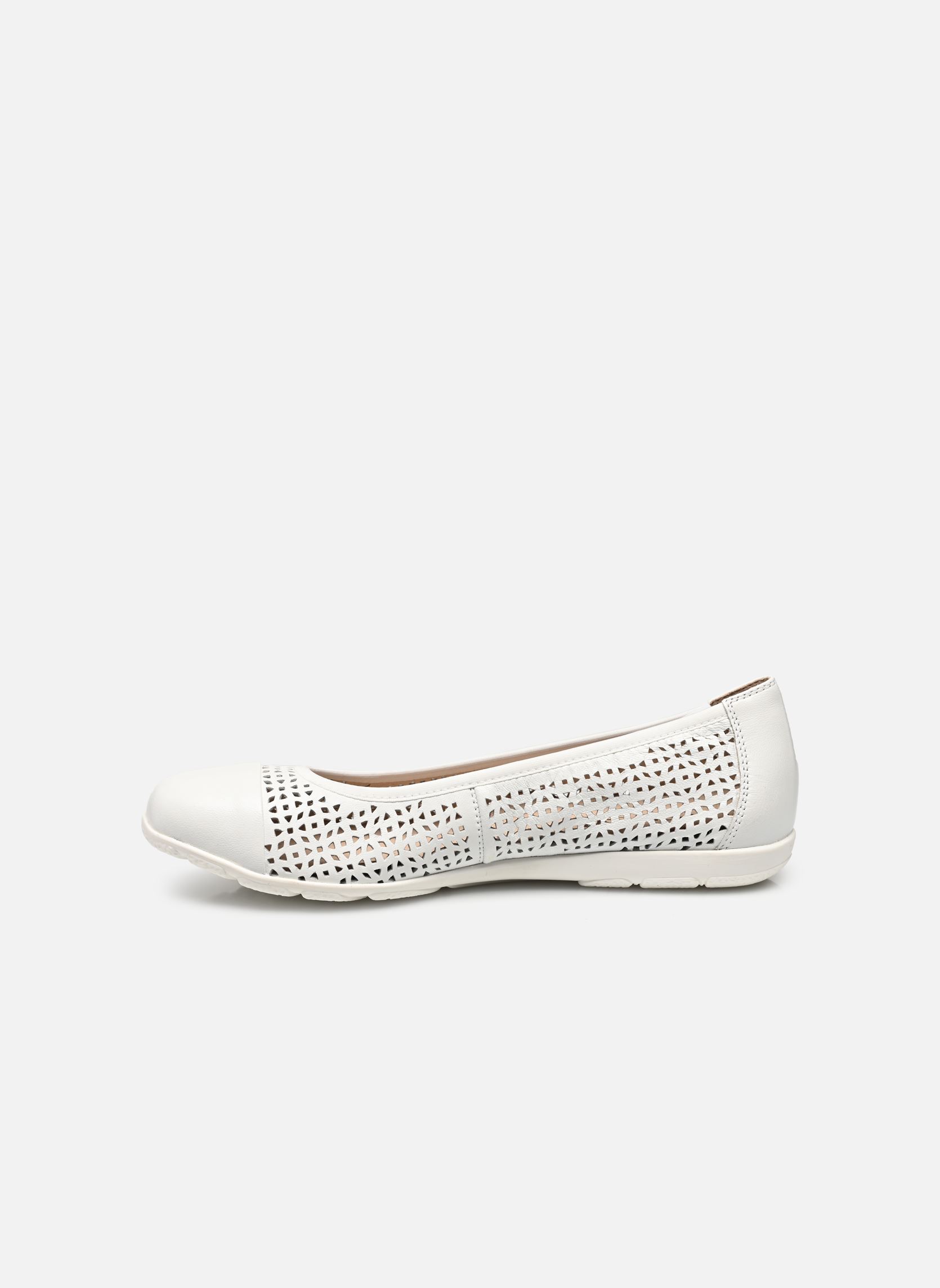 Klassieke ballerina's 22151-42 dames wit Caprice Klassieke ballerina's 22151-42 dames wit WHITE SOFTNAP.