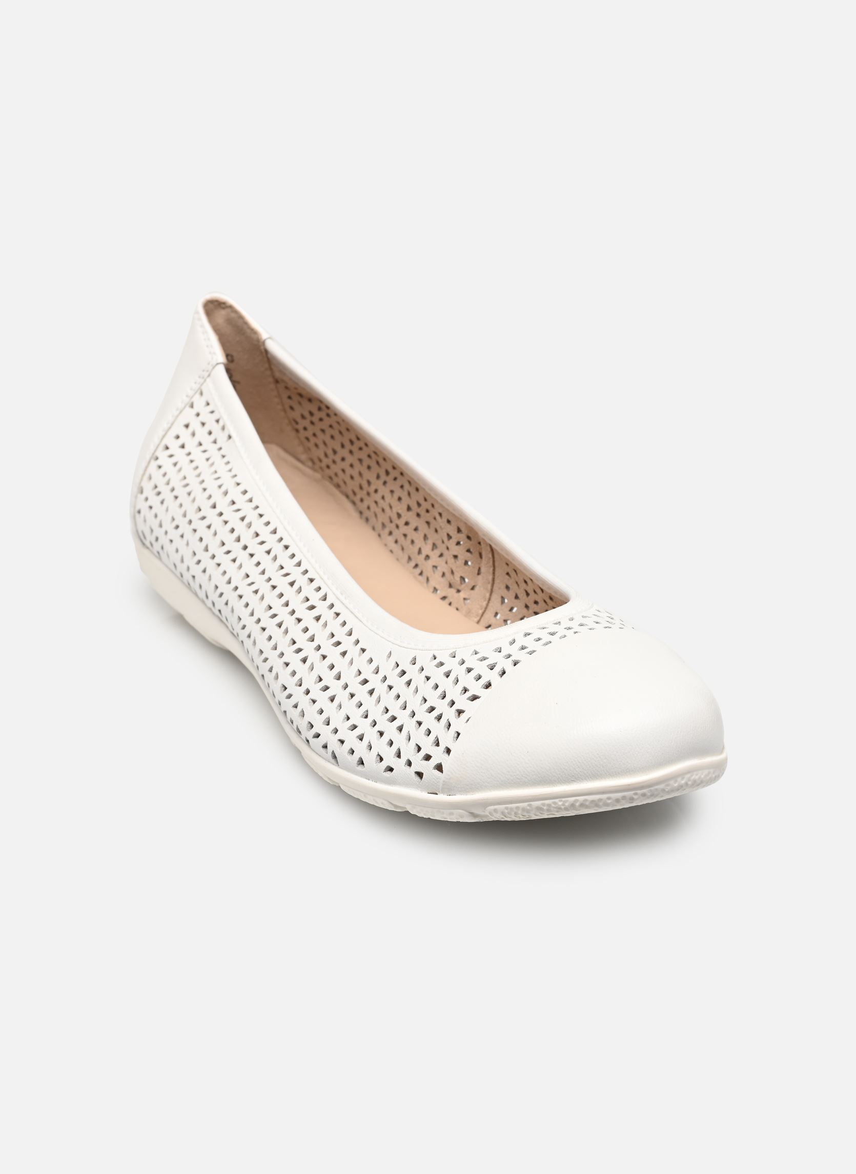 Klassieke ballerina's 22151-42 dames wit Caprice Klassieke ballerina's 22151-42 dames wit WHITE SOFTNAP.
