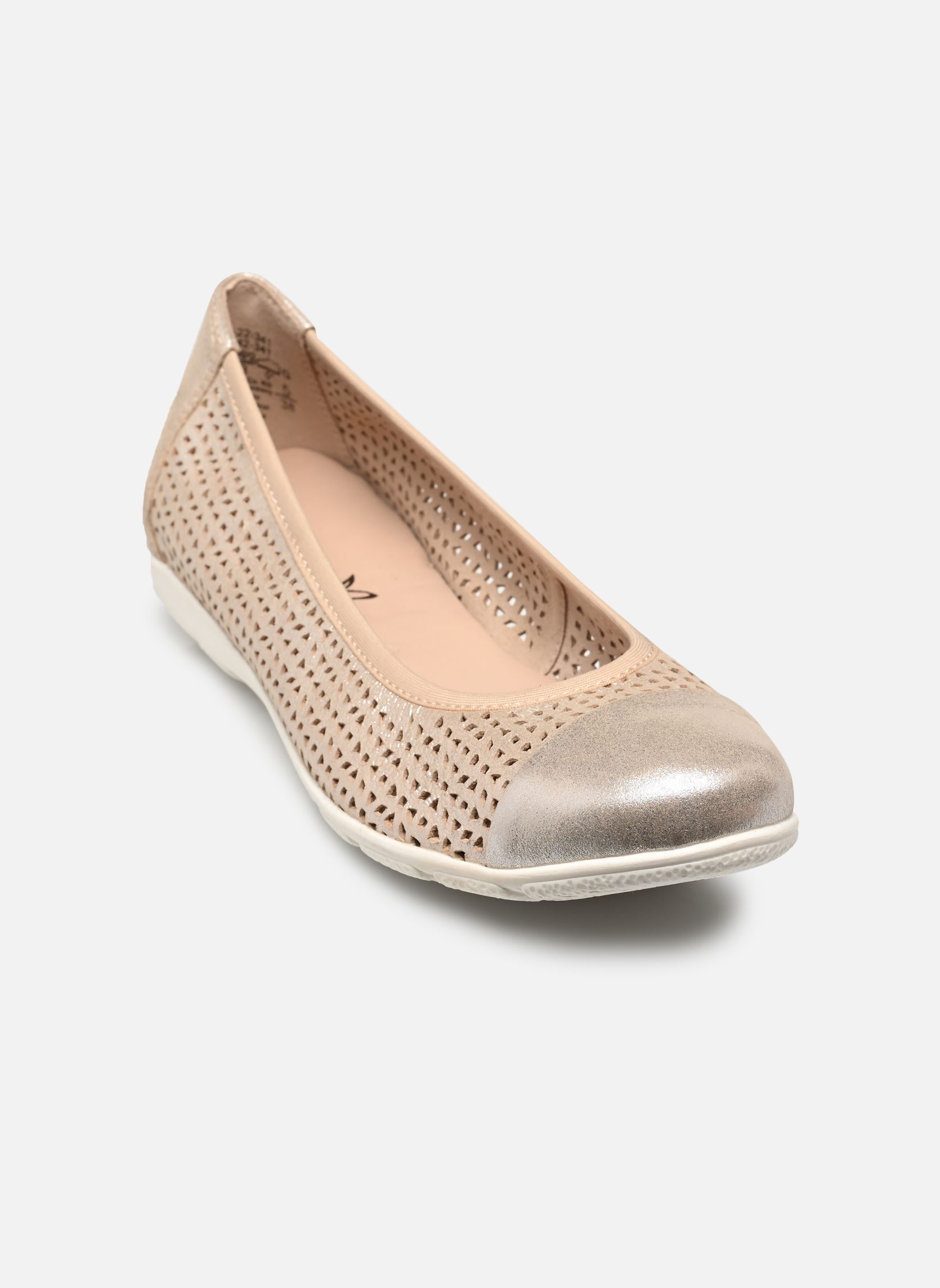 Ballerines classiques 22151-42 femme or et bronze Caprice Ballerines classiques 22151-42 femme or et bronze TAUPE METALLIC