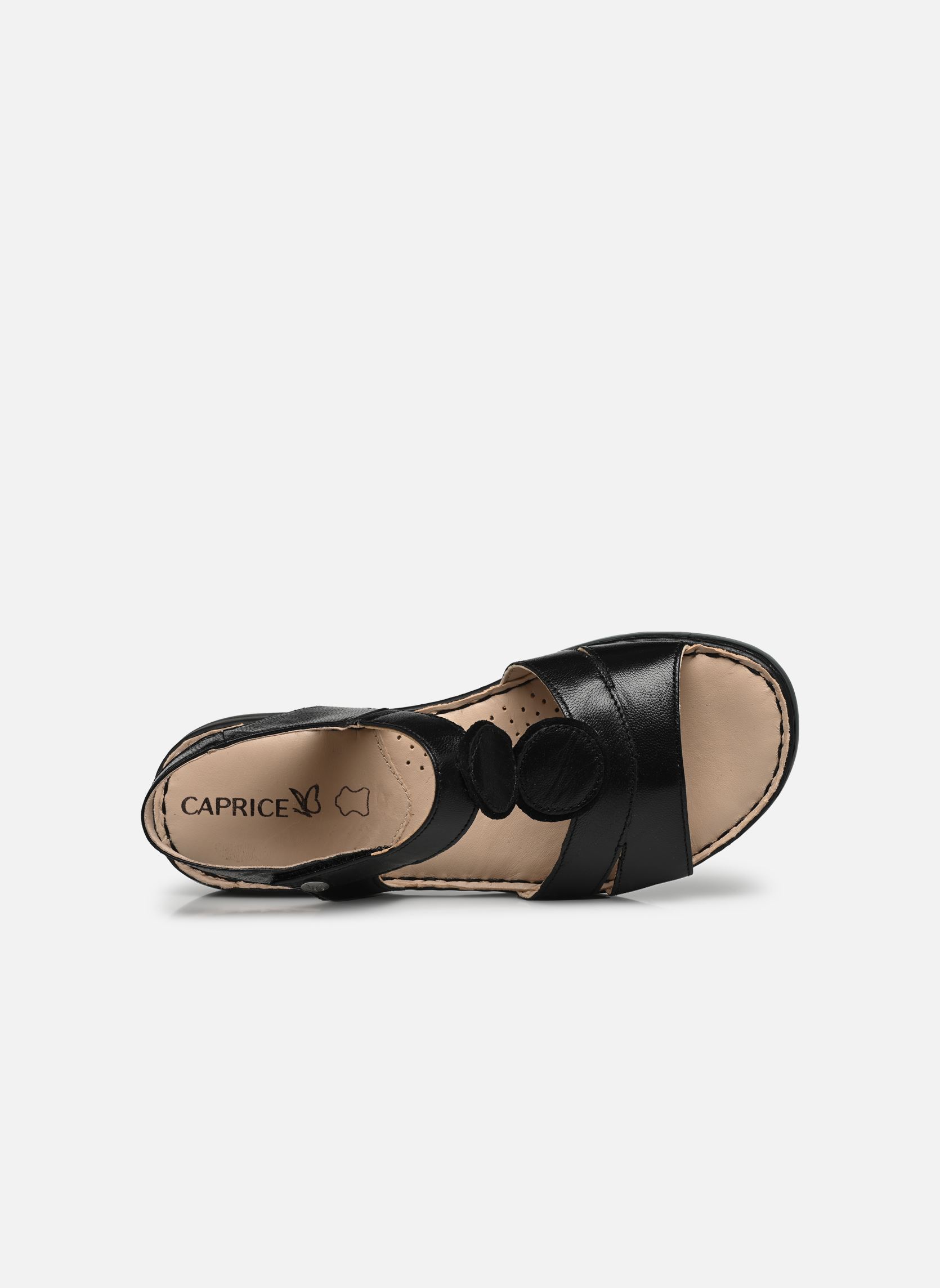 Flache Sandalen 28154-42 damen schwarz Caprice Flache Sandalen 28154-42 damen schwarz BLACK MET.COMB
