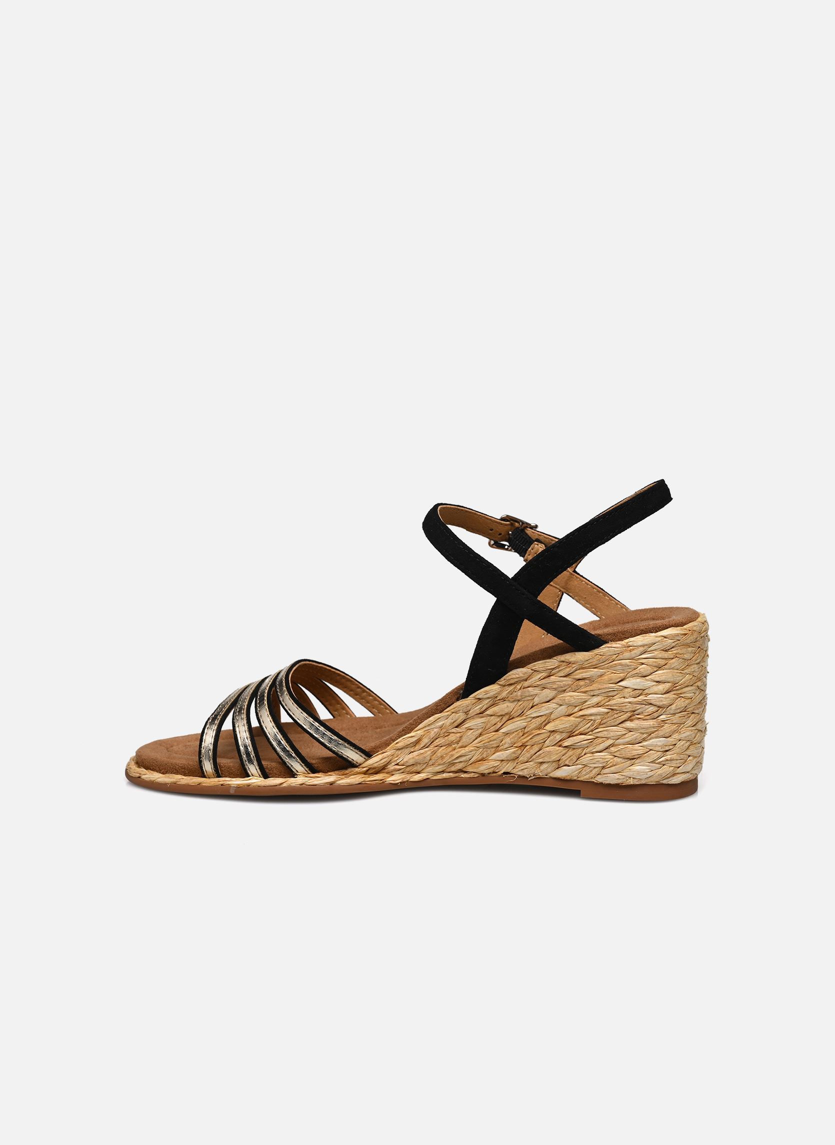 Keil- und Plateausandalen 28305-42 damen schwarz Caprice Keil- und Plateausandalen 28305-42 damen schwarz BLACK/GOLD