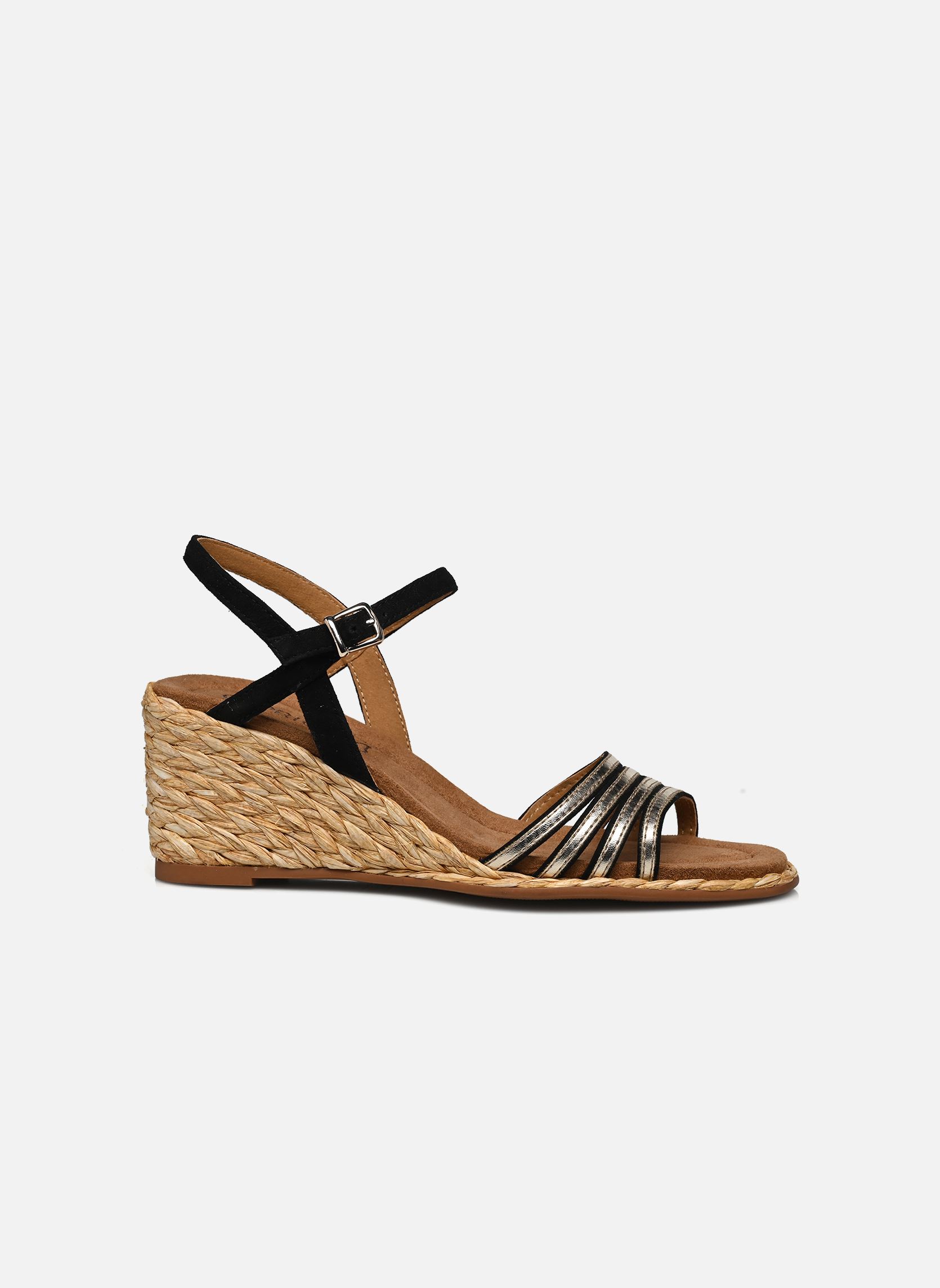 Keil- und Plateausandalen 28305-42 damen schwarz Caprice Keil- und Plateausandalen 28305-42 damen schwarz BLACK/GOLD