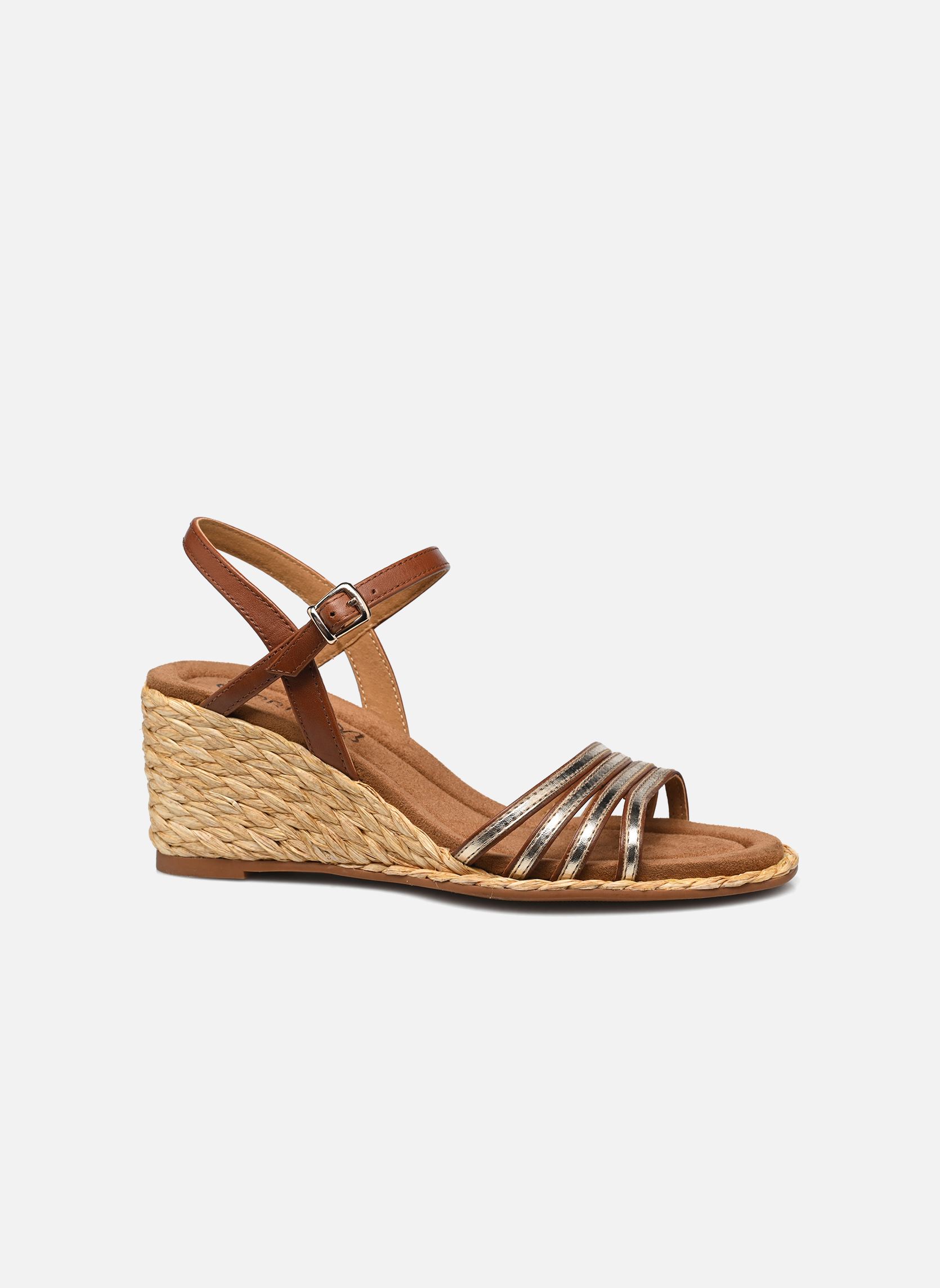 Keil- und Plateausandalen 28305-42 damen braun Caprice Keil- und Plateausandalen 28305-42 damen braun COGNAC/GOLD