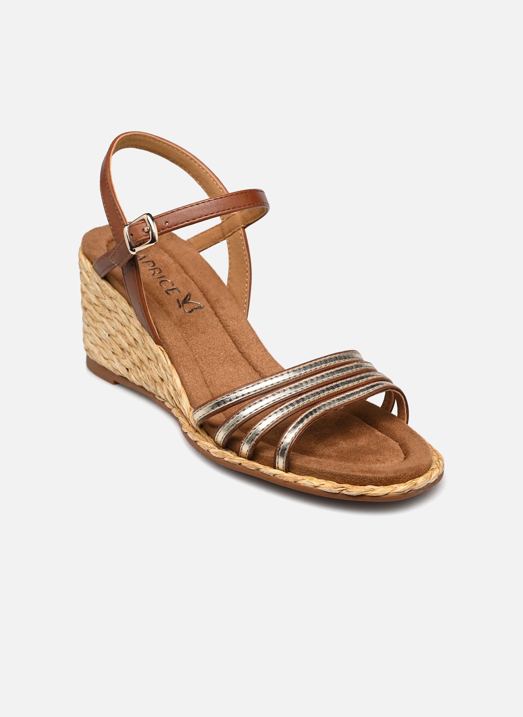 Keil- und Plateausandalen 28305-42 damen braun Caprice Keil- und Plateausandalen 28305-42 damen braun COGNAC/GOLD