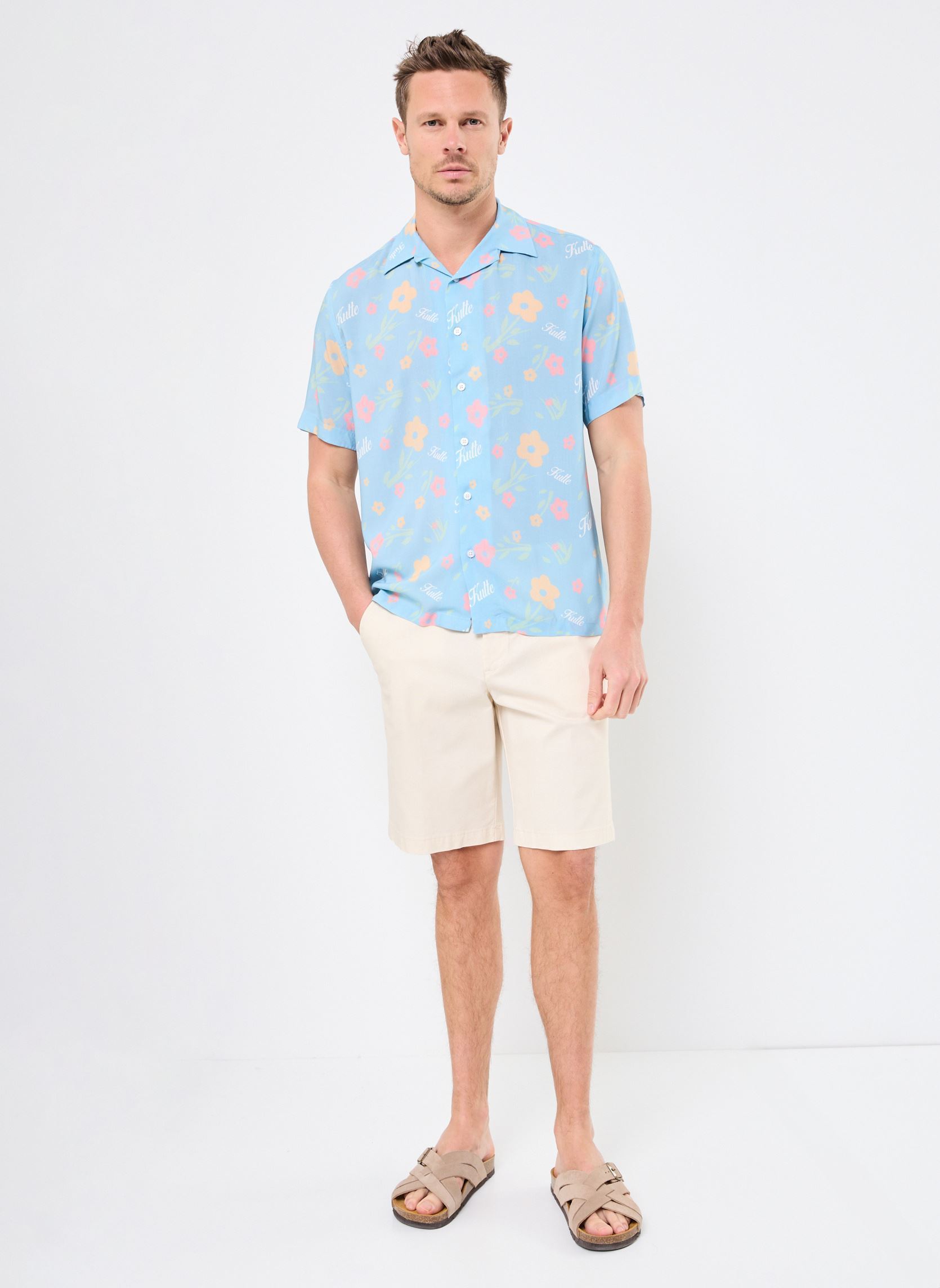 Chemises Chemise Hawaienne homme bleu Kulte Chemises Chemise Hawaienne homme bleu FLOWER