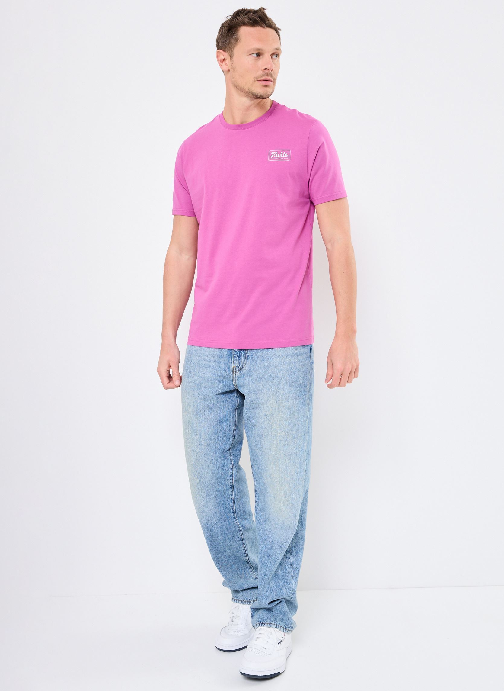 T-shirts met korte mouwen Ts Stamp heren roze Kulte T-shirts met korte mouwen Ts Stamp heren roze RAISIN