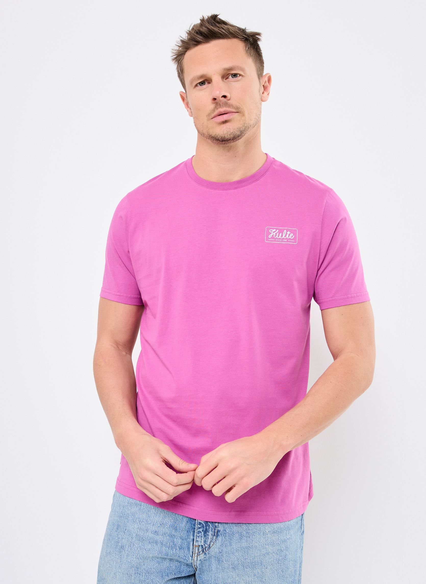 T-shirts met korte mouwen Ts Stamp heren roze Kulte T-shirts met korte mouwen Ts Stamp heren roze RAISIN
