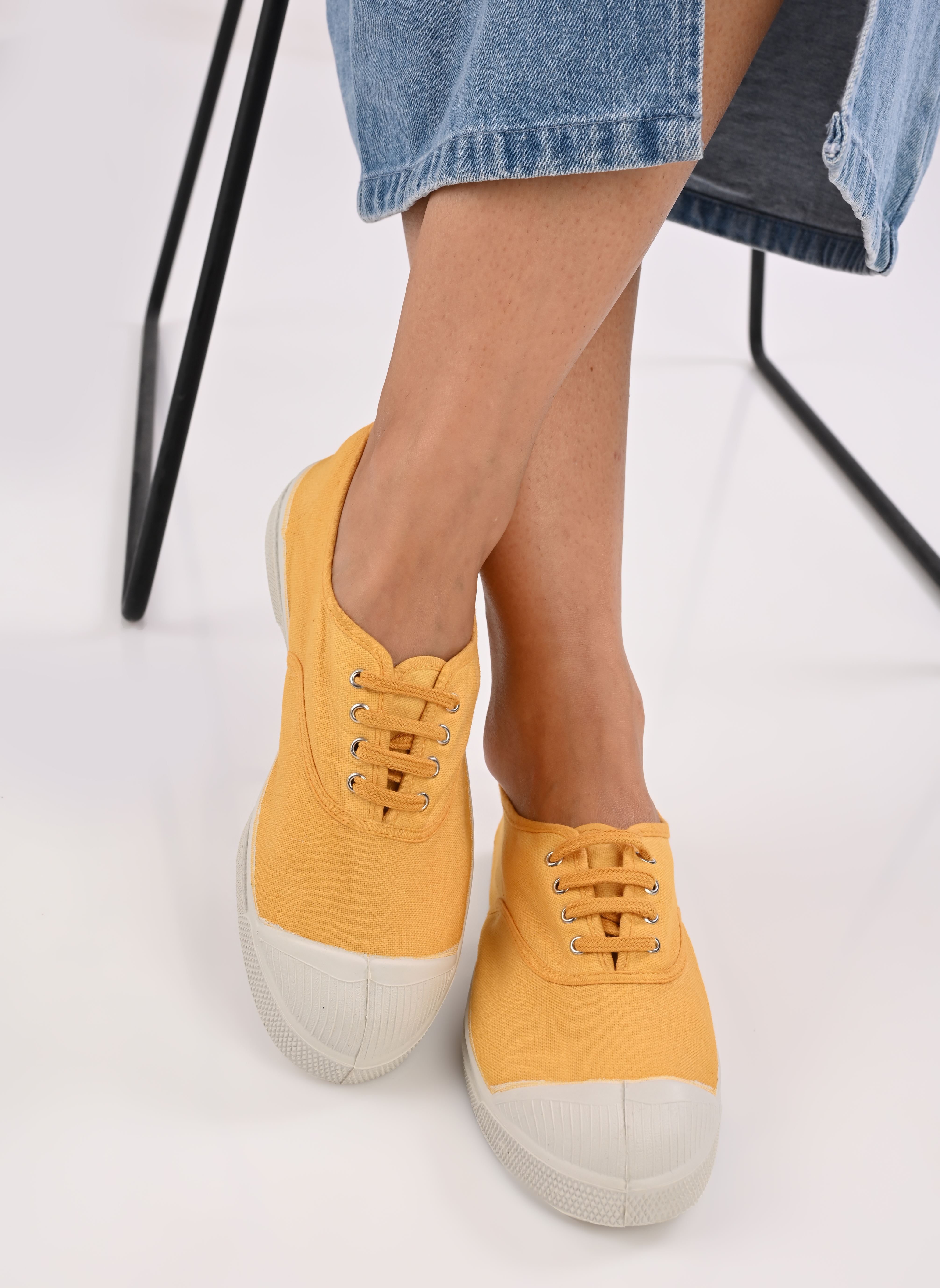 Leinen-Sneaker LACETS damen gelb Bensimon Leinen-Sneaker LACETS damen gelb SAFRAN