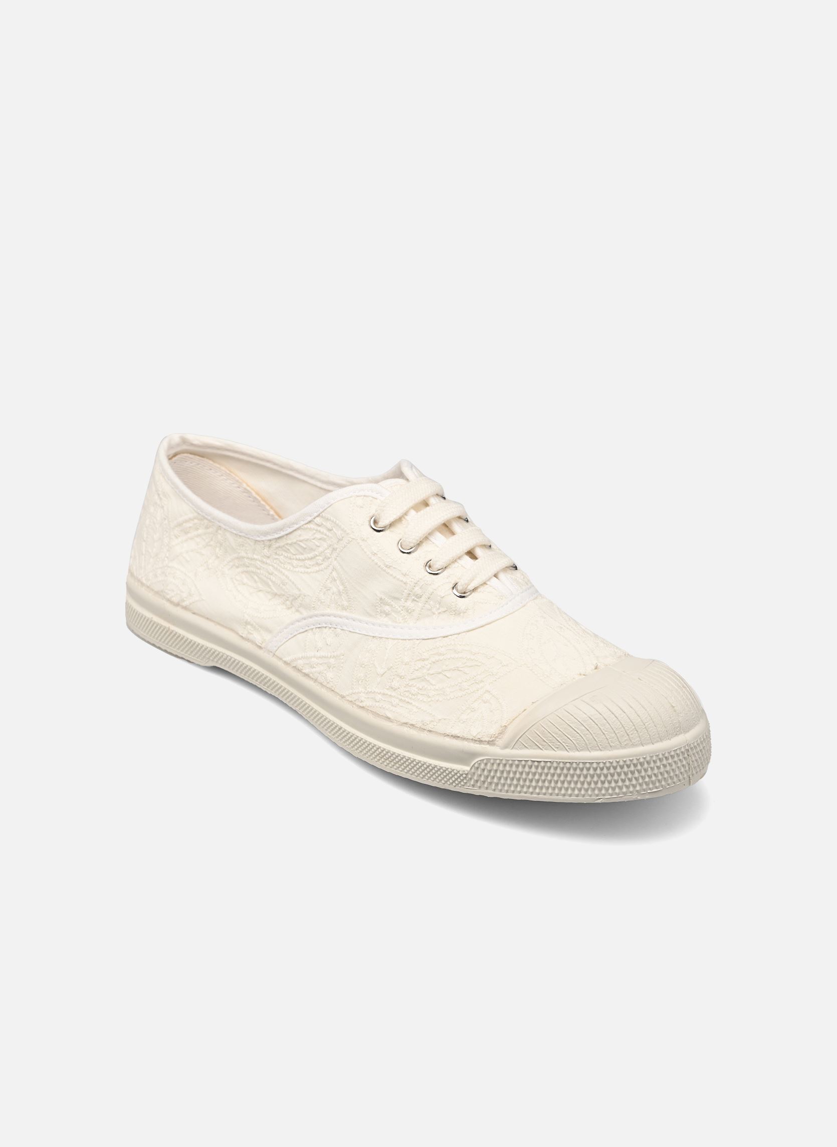Baskets toile LACETS BRODERIE ANGLAISE femme blanc Bensimon Baskets toile LACETS BRODERIE ANGLAISE femme blanc ECRU