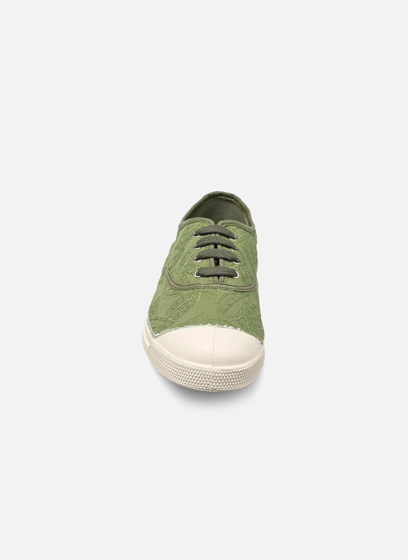 Leinen-Sneaker LACETS BRODERIE ANGLAISE damen grün Bensimon Leinen-Sneaker LACETS BRODERIE ANGLAISE damen grün TREFLE