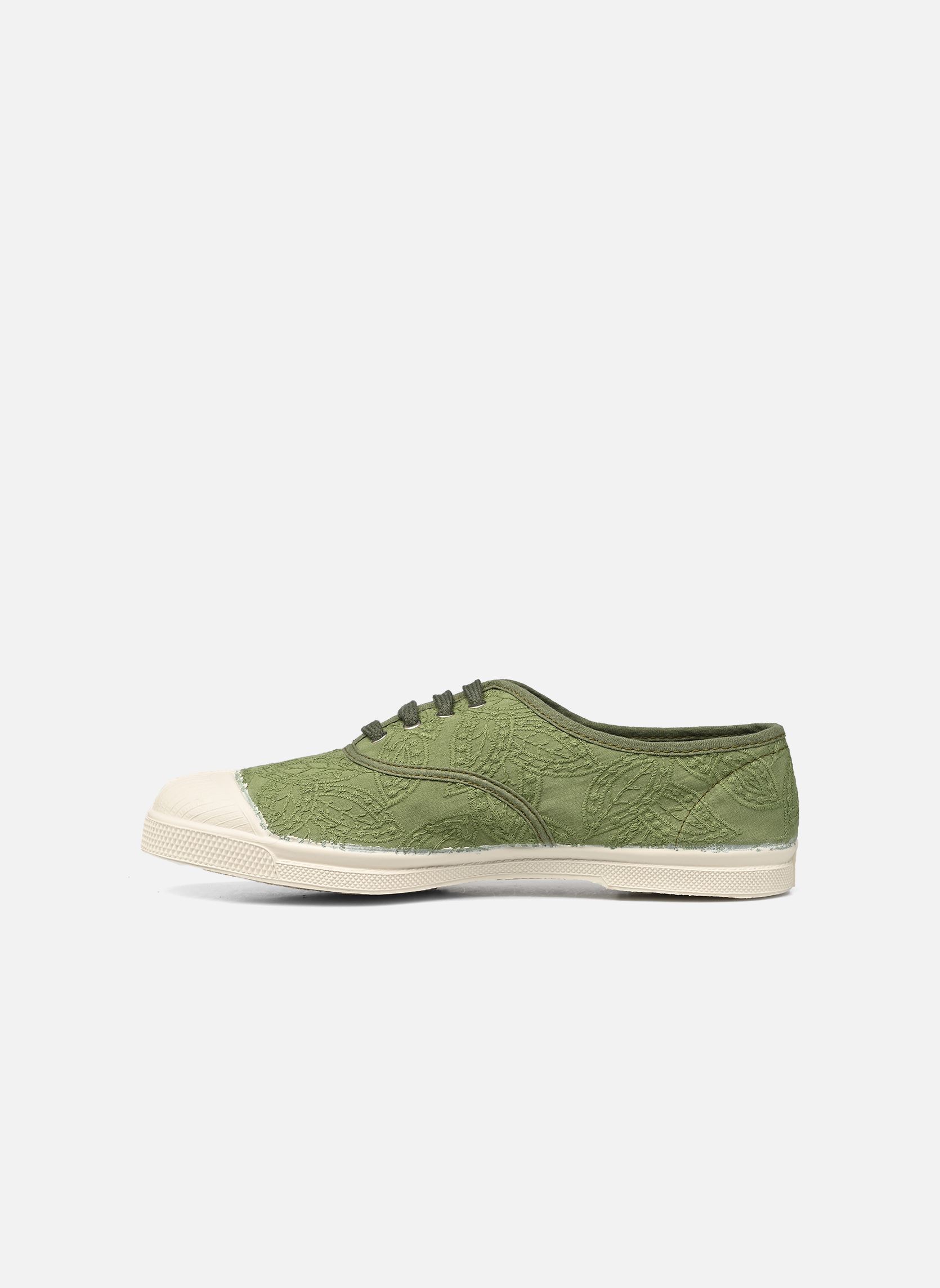 Leinen-Sneaker LACETS BRODERIE ANGLAISE damen grün Bensimon Leinen-Sneaker LACETS BRODERIE ANGLAISE damen grün TREFLE