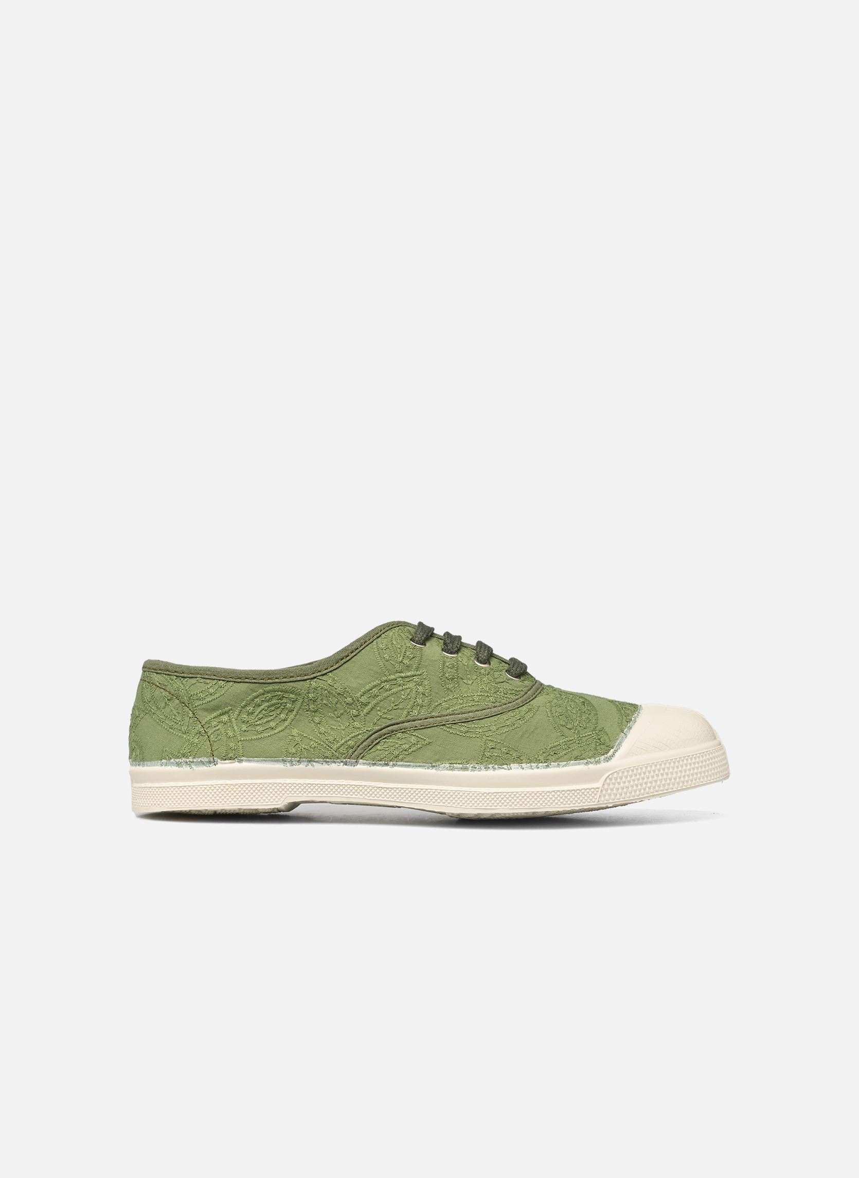 Leinen-Sneaker LACETS BRODERIE ANGLAISE damen grün Bensimon Leinen-Sneaker LACETS BRODERIE ANGLAISE damen grün TREFLE