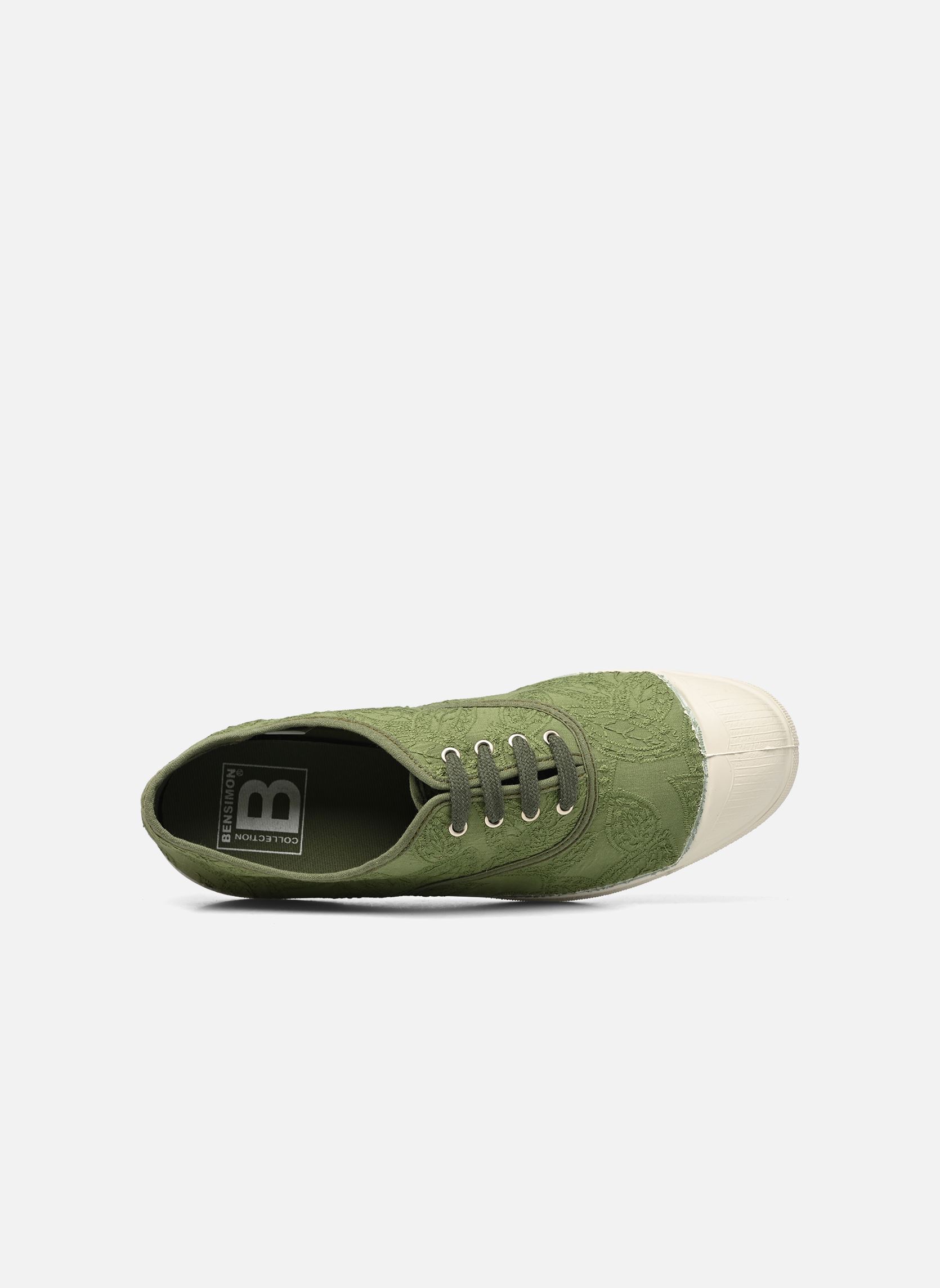 Leinen-Sneaker LACETS BRODERIE ANGLAISE damen grün Bensimon Leinen-Sneaker LACETS BRODERIE ANGLAISE damen grün TREFLE