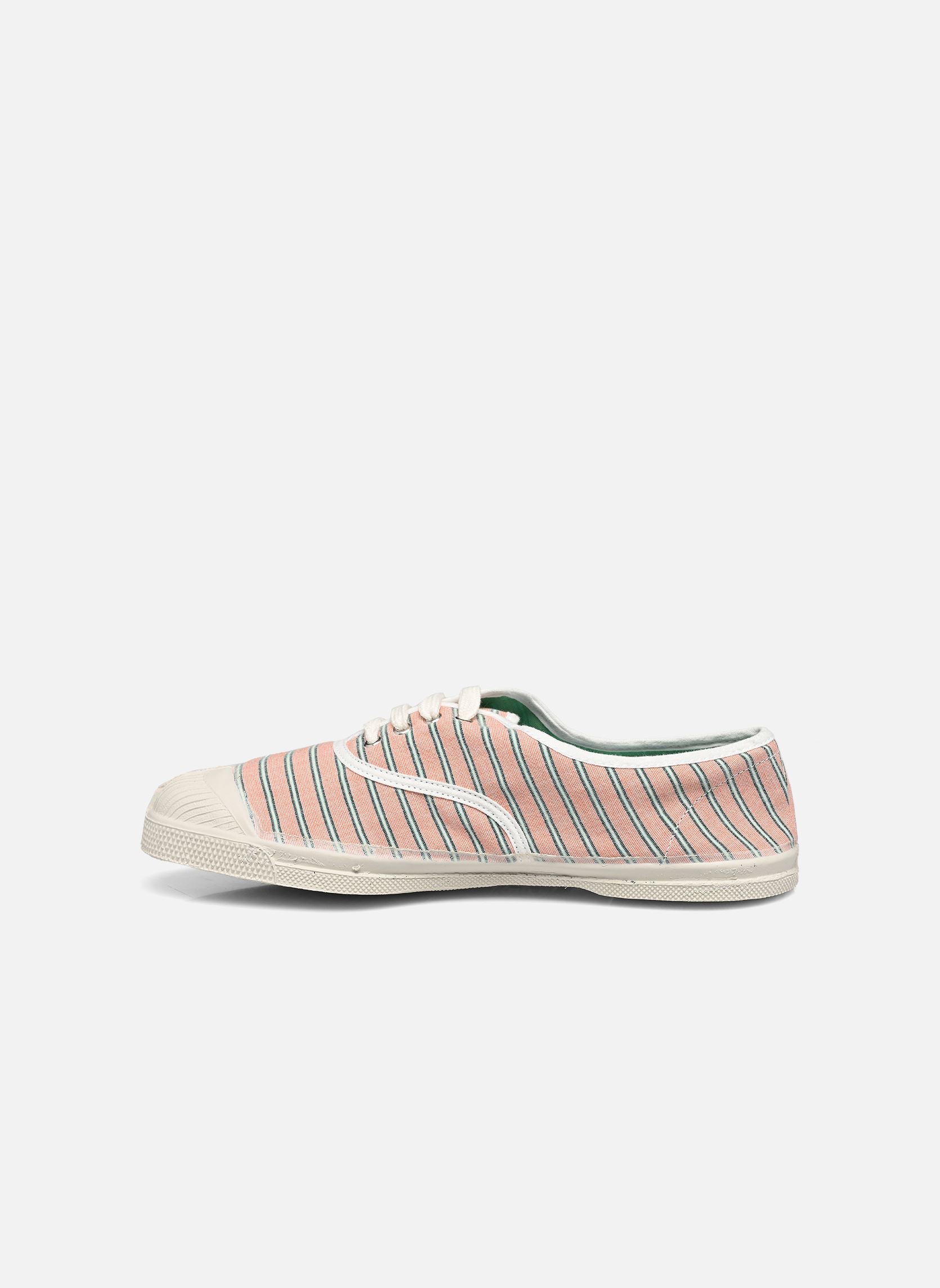 Leinen-Sneaker LACETS RAYURES damen rosa Bensimon Leinen-Sneaker LACETS RAYURES damen rosa CLEMENTINE