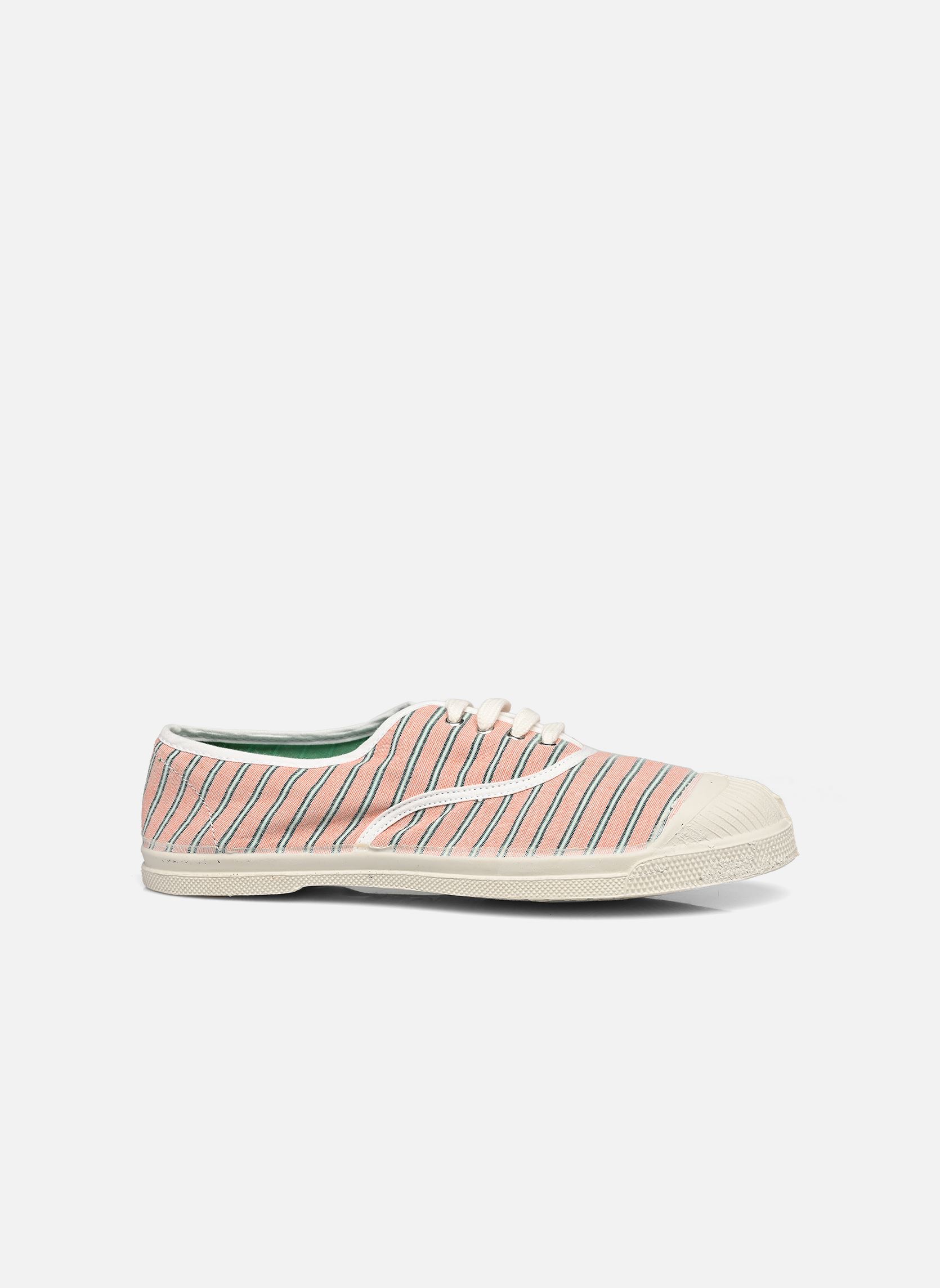 Leinen-Sneaker LACETS RAYURES damen rosa Bensimon Leinen-Sneaker LACETS RAYURES damen rosa CLEMENTINE