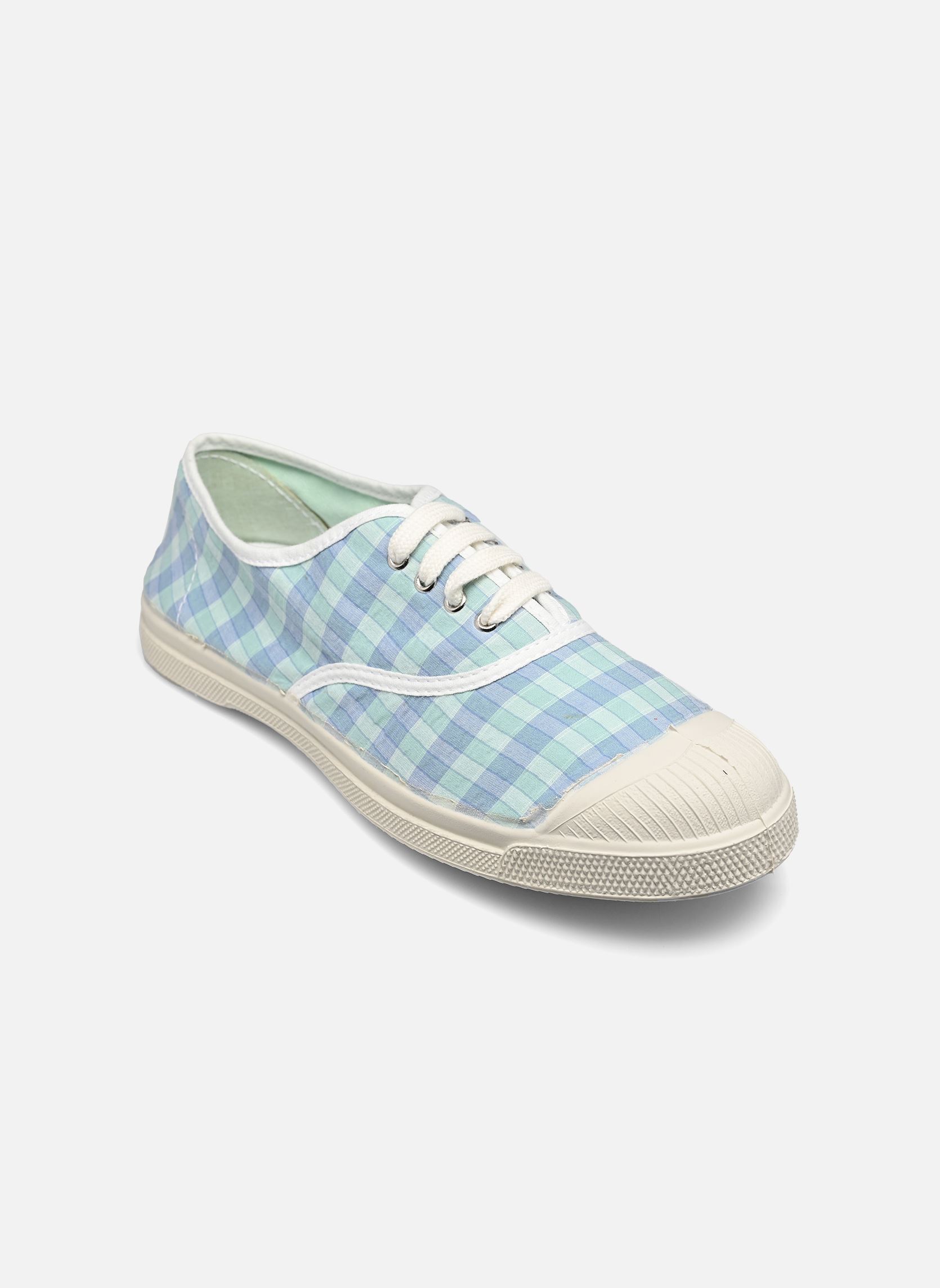 Baskets toile LACETS SUMMER CHECKS femme bleu Bensimon Baskets toile LACETS SUMMER CHECKS femme bleu AQUA