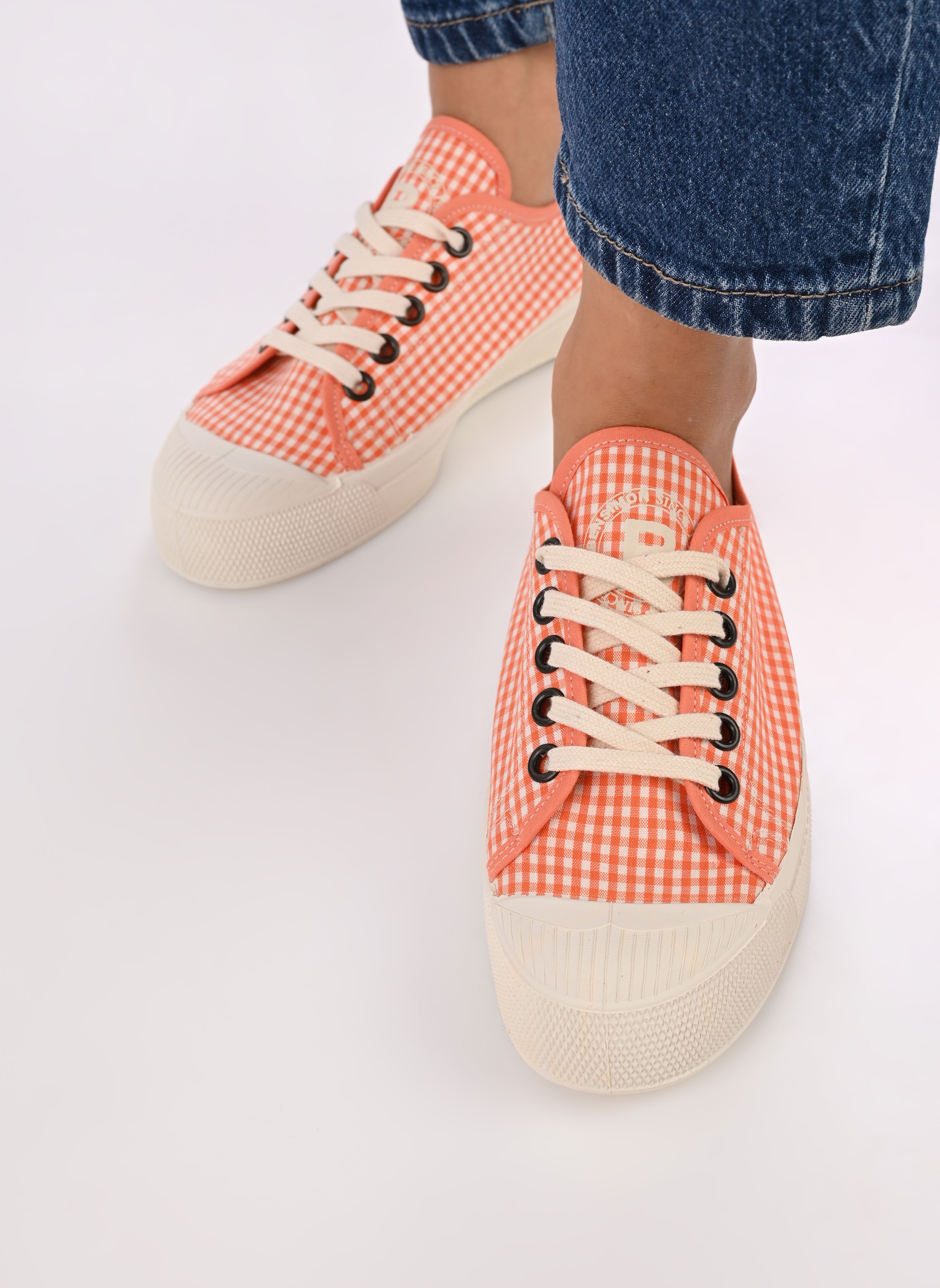 Leinen-Sneaker ROMY VICHY damen orange Bensimon Leinen-Sneaker ROMY VICHY damen orange ORANGE