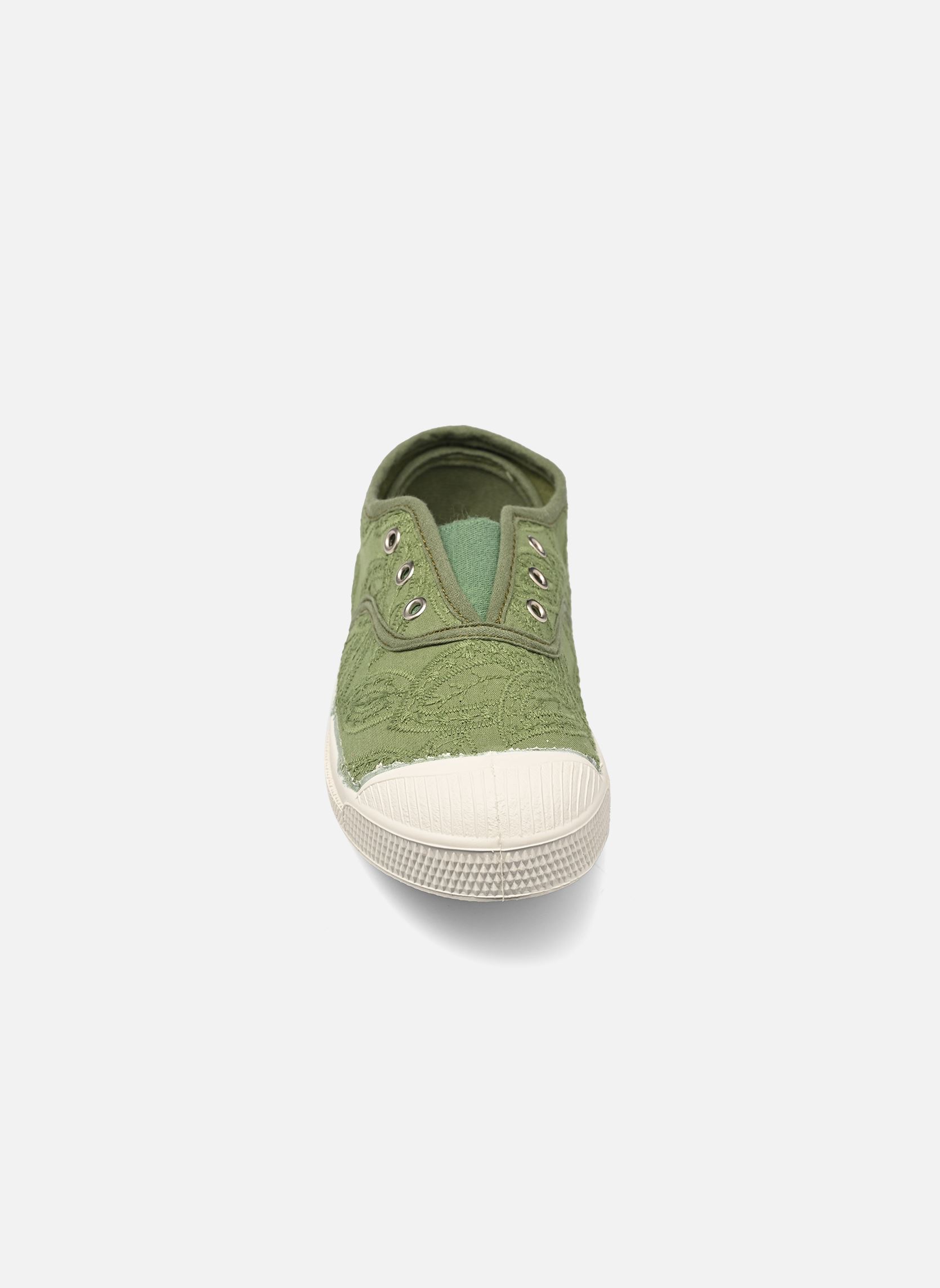 Baskets basses ELLY BRODERIE ANGLAISE vert Bensimon Baskets basses ELLY BRODERIE ANGLAISE vert TREFLE