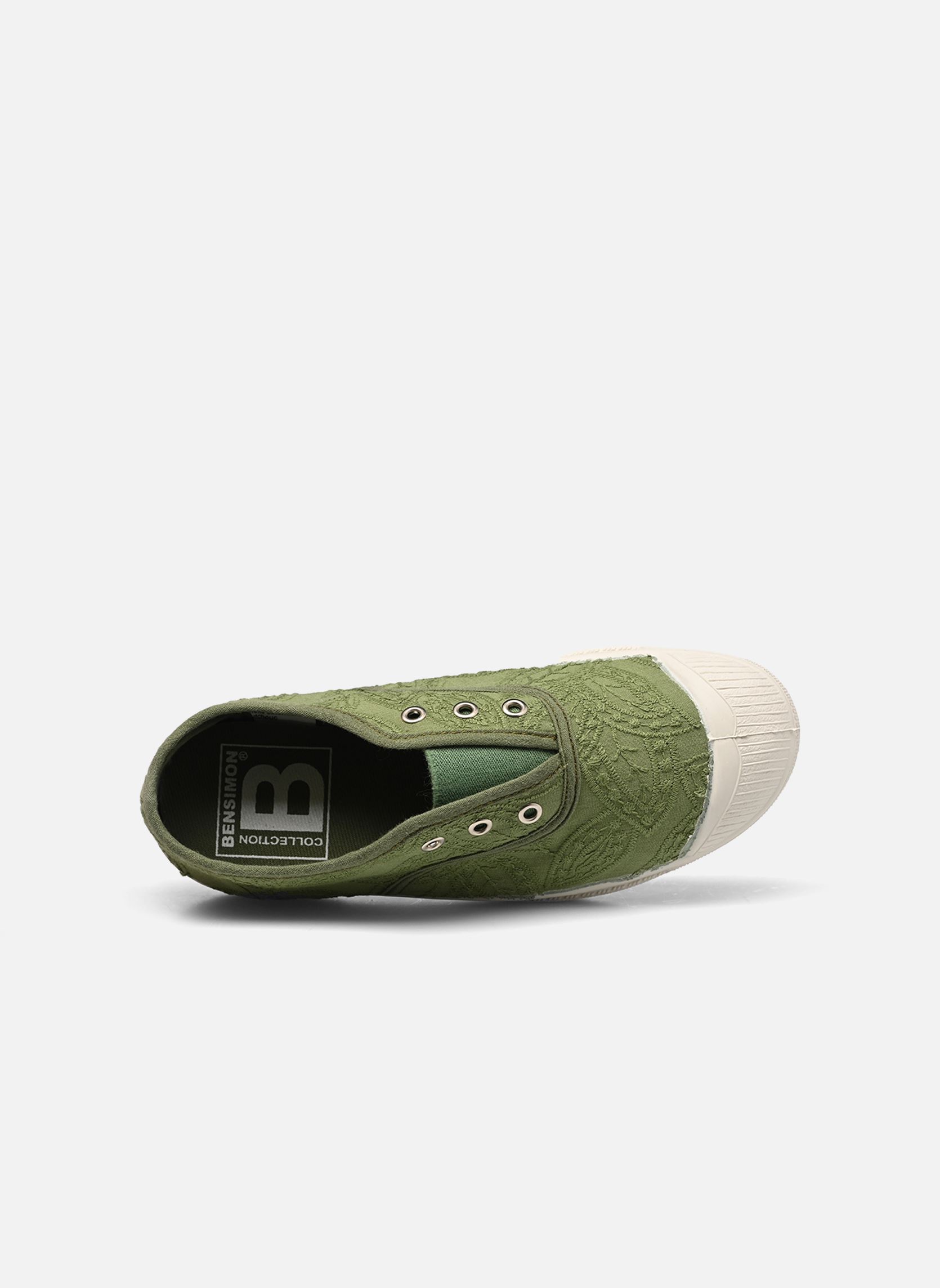 Baskets basses ELLY BRODERIE ANGLAISE vert Bensimon Baskets basses ELLY BRODERIE ANGLAISE vert TREFLE