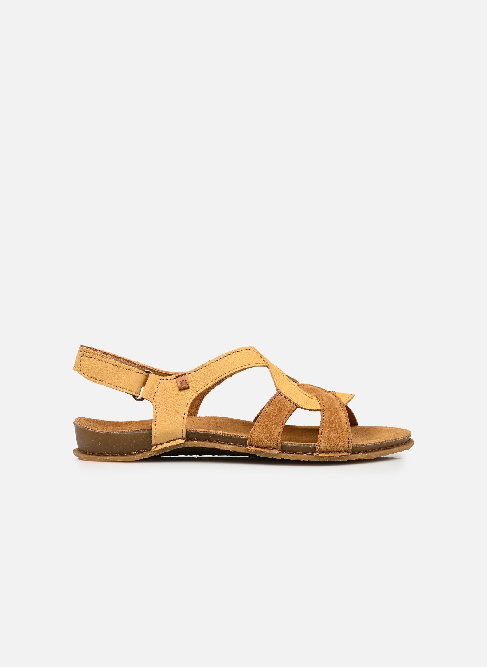 Sandales plates Panglao N5819 femme jaune El Naturalista Sandales plates Panglao N5819 femme jaune NOBUCK-SILK HONEY