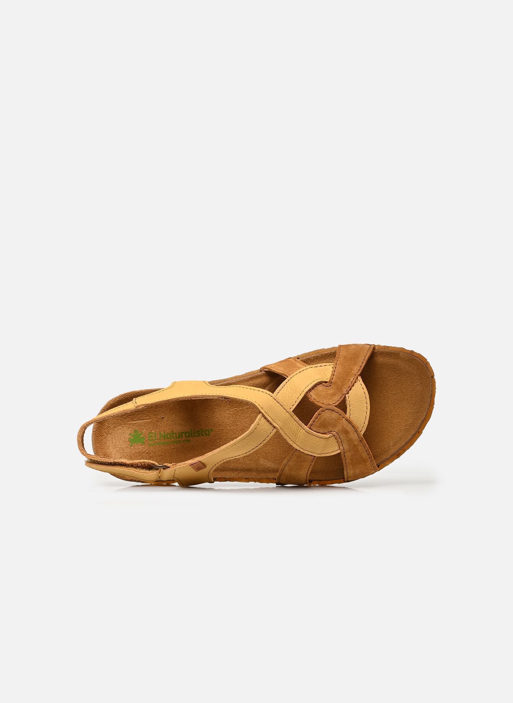 Sandales plates Panglao N5819 femme jaune El Naturalista Sandales plates Panglao N5819 femme jaune NOBUCK-SILK HONEY