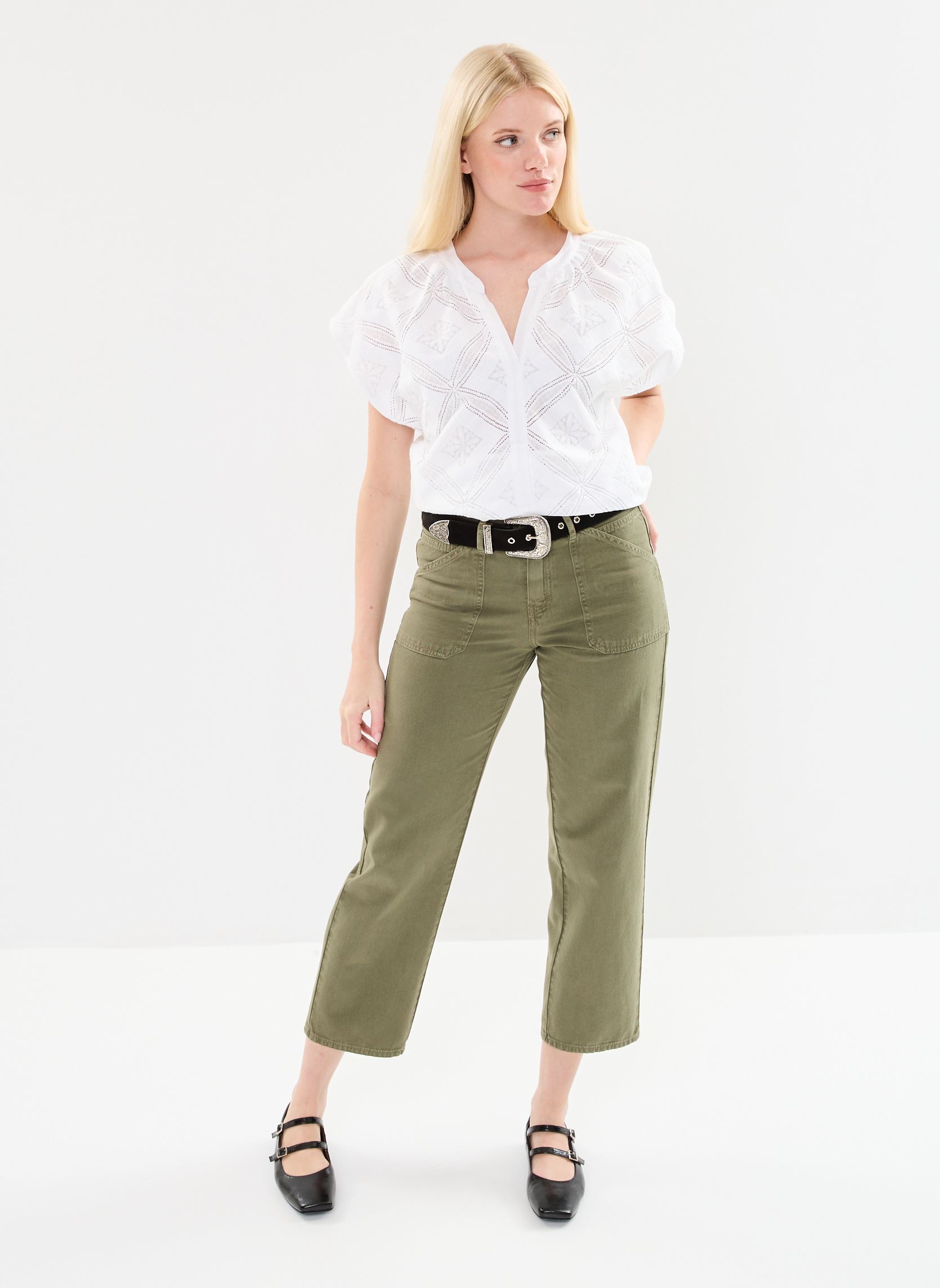 Pantalons larges 27371 Lourdes Jeans femme vert Five Jeans Pantalons larges 27371 Lourdes Jeans femme vert SAUGE