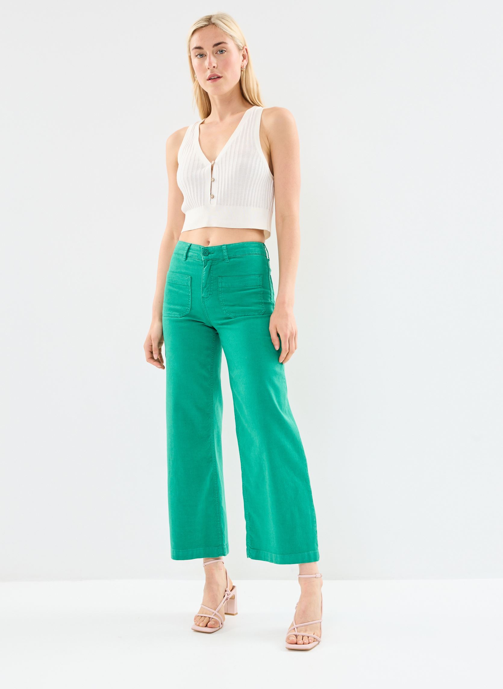 Pantalons larges 53193 Lucia S Pantalon femme vert Five Jeans Pantalons larges 53193 Lucia S Pantalon femme vert GREEN