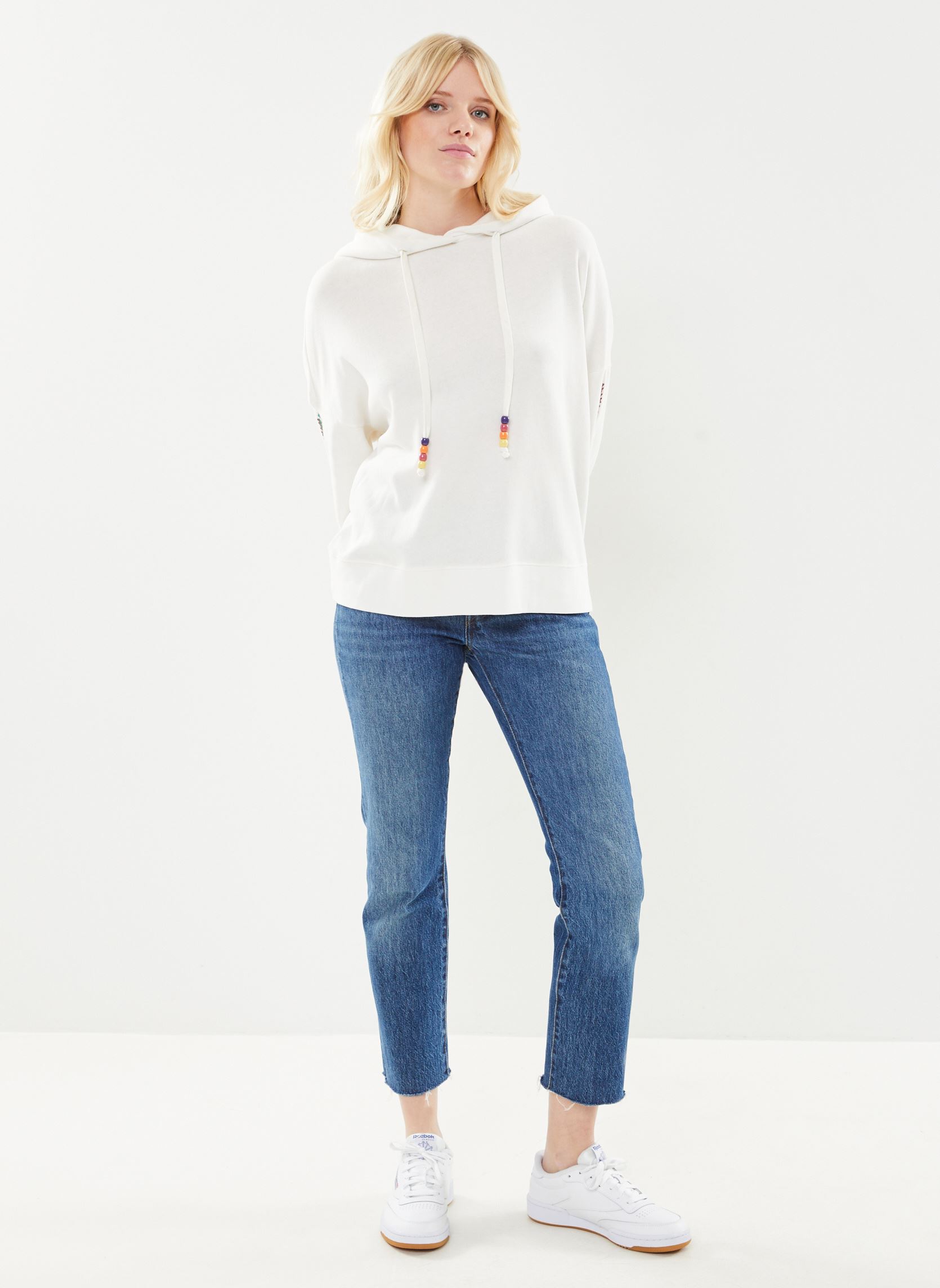 Kapuzenpullover Swe2412 Sweat damen weiß Five Jeans Kapuzenpullover Swe2412 Sweat damen weiß OFF WHITE