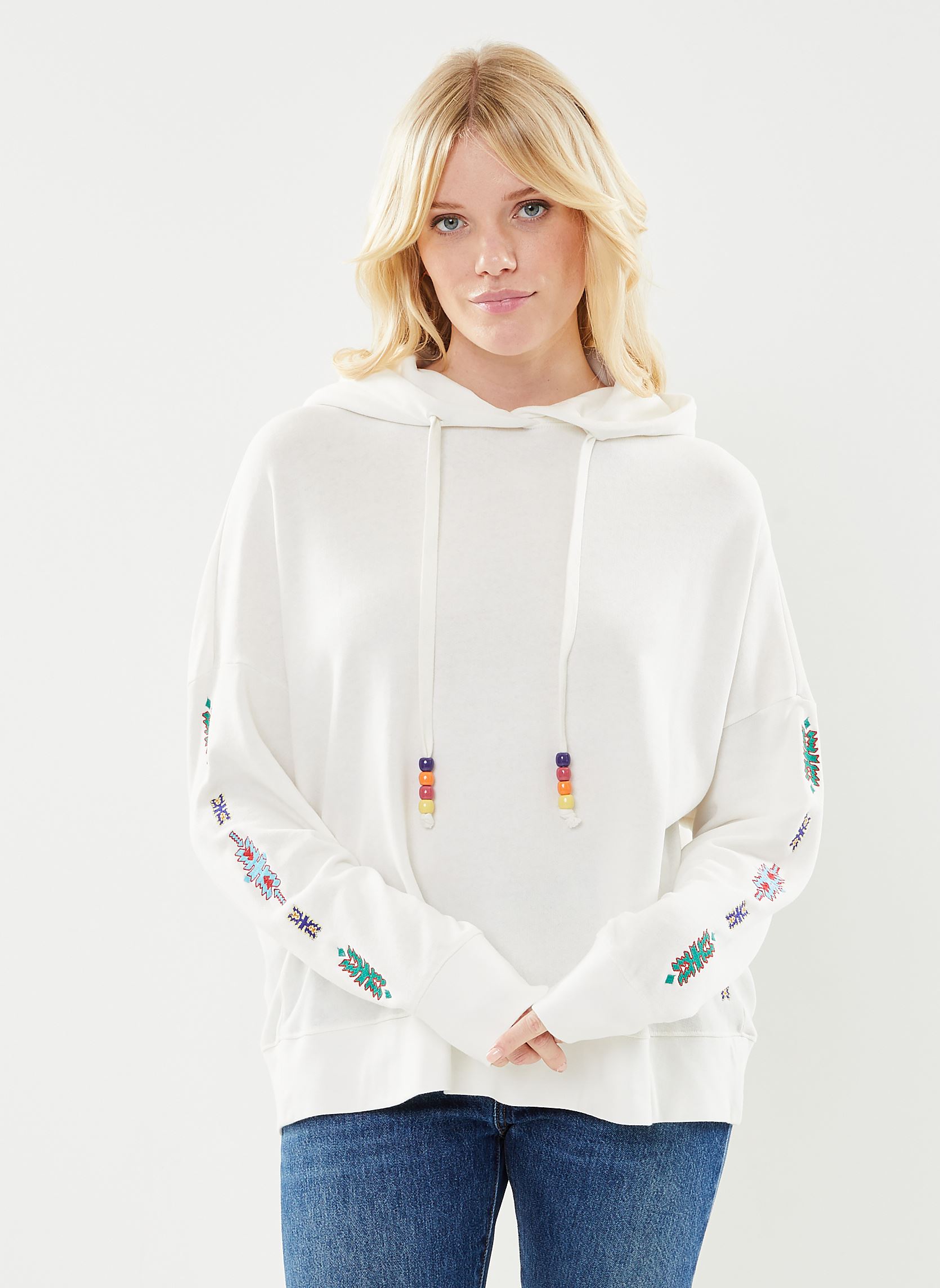 Kapuzenpullover Swe2412 Sweat damen weiß Five Jeans Kapuzenpullover Swe2412 Sweat damen weiß OFF WHITE