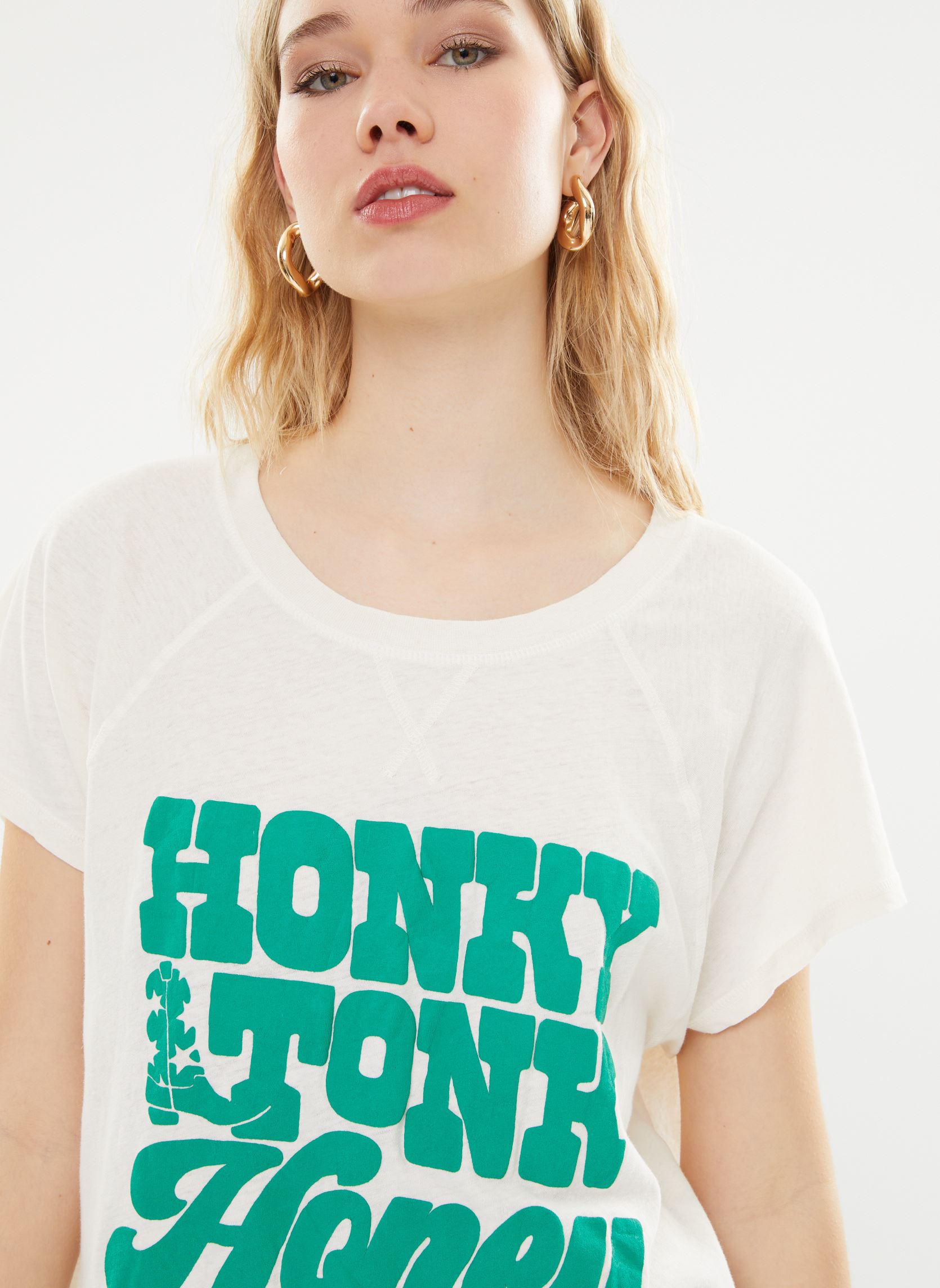 Tee-shirts manches courtes Tse2458 Tee-Shirt femme blanc Five Jeans Tee-shirts manches courtes Tse2458 Tee-Shirt femme blanc WHITE GREEN