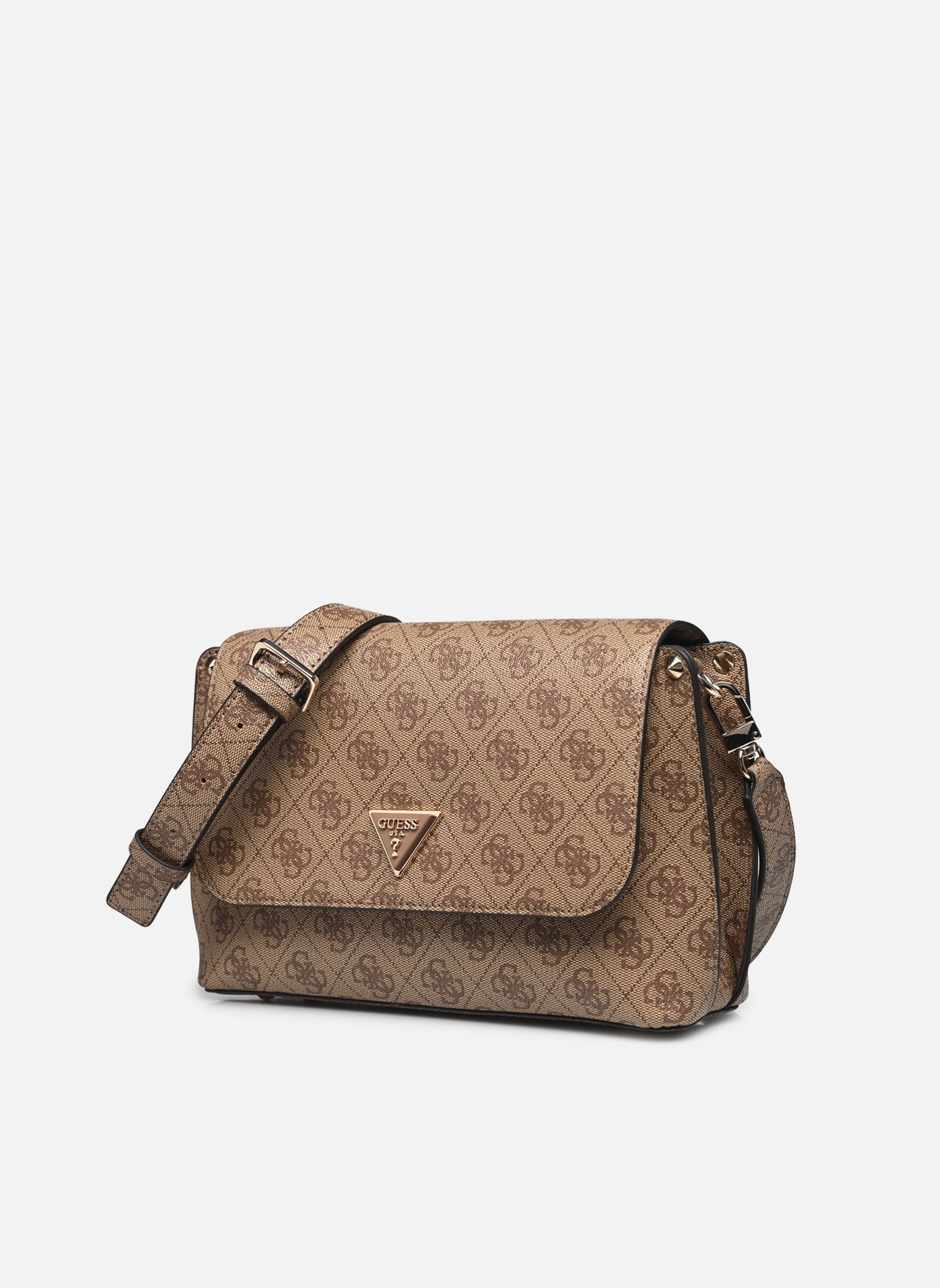 Sacs bandoulière Meridian Flap Crossbody femme marron Guess Sacs bandoulière Meridian Flap Crossbody femme marron LATTE LOGO