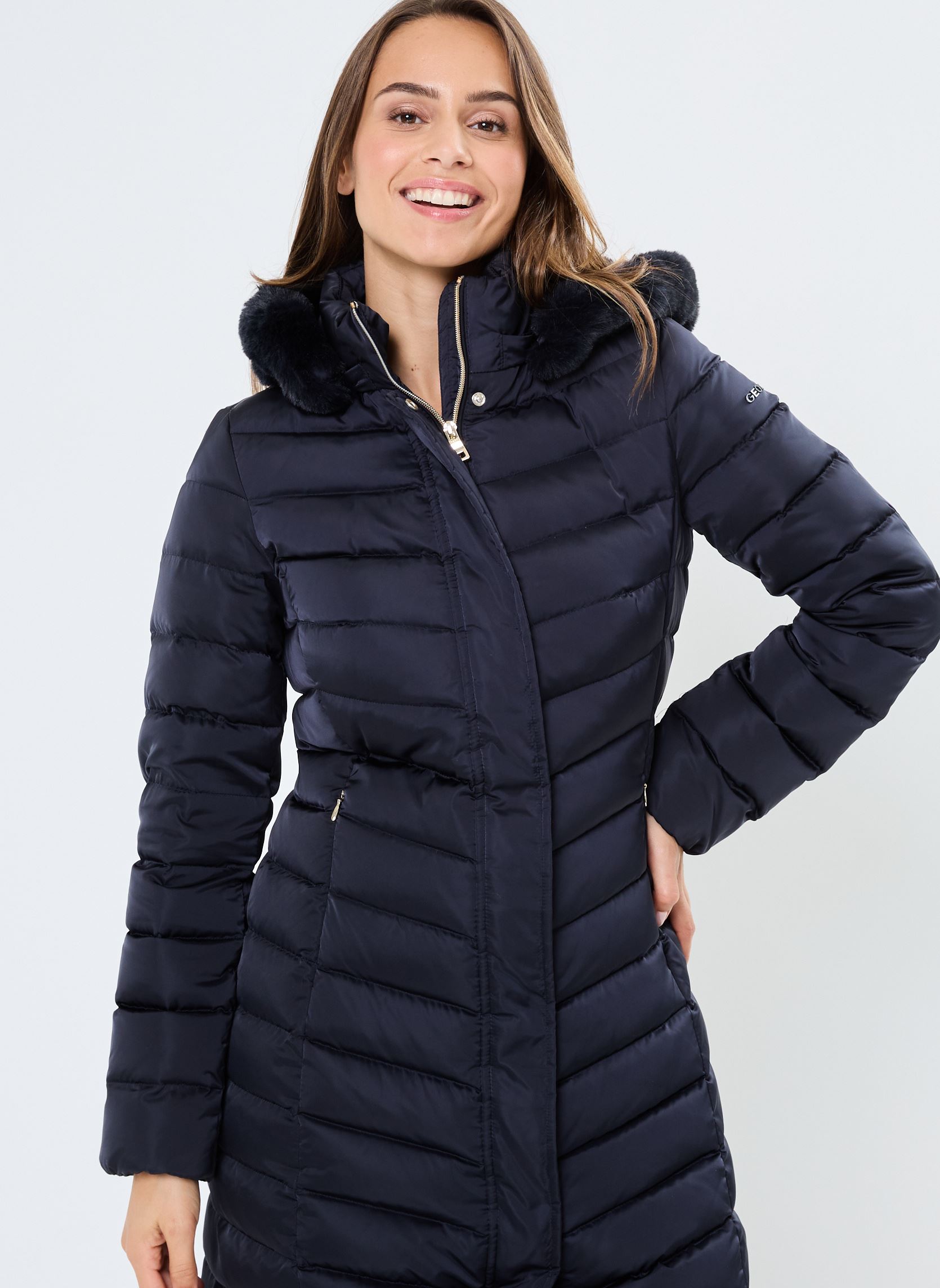 Geox Manteaux Manteau mi-long W BETTANIE femme bleu Sarenza France