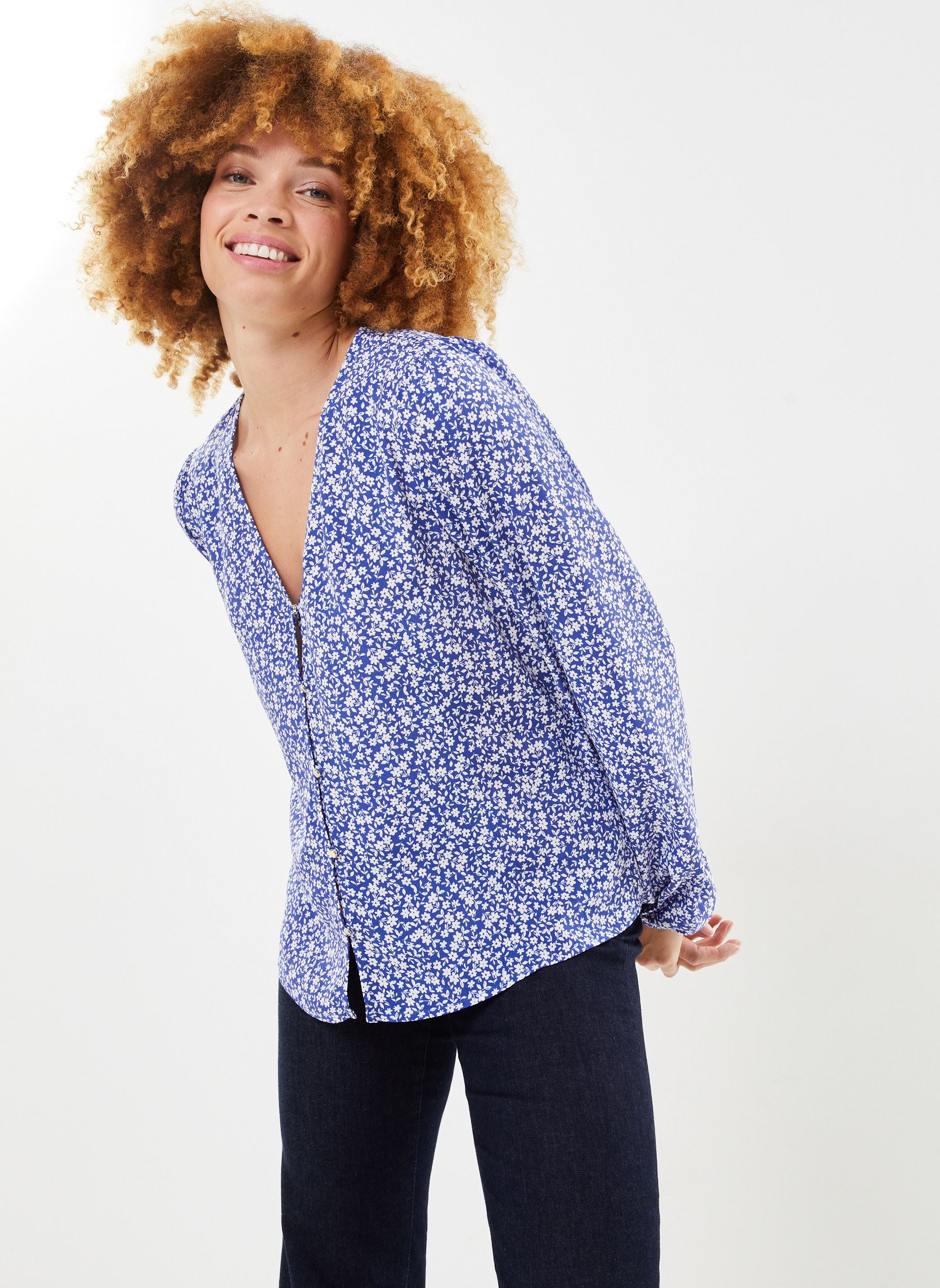 Blouse manches longues blanc femme | Bréal