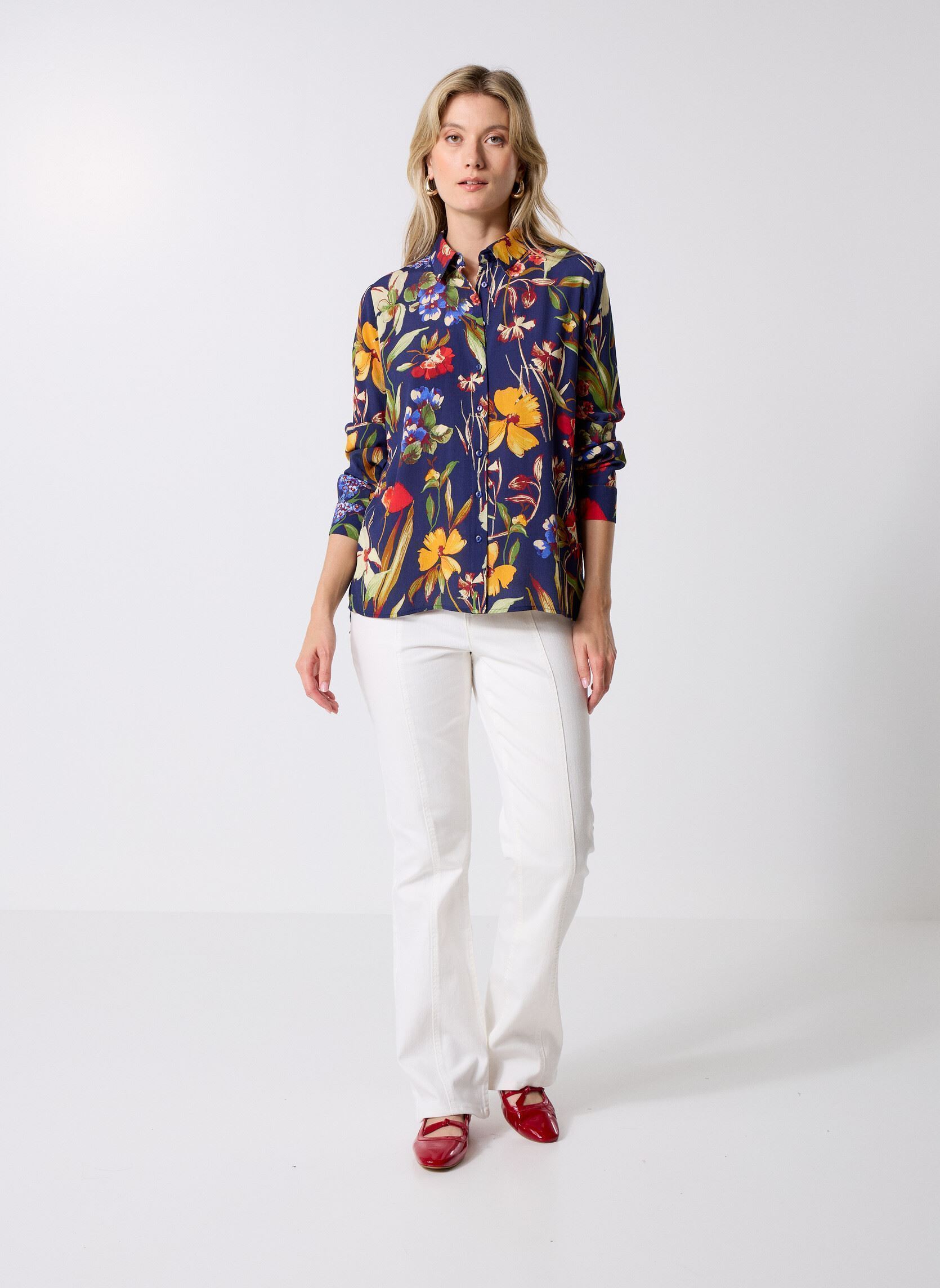 Chemises manches longues BAMA femme bleu Georgia Rose Chemises manches longues BAMA femme bleu MARINE