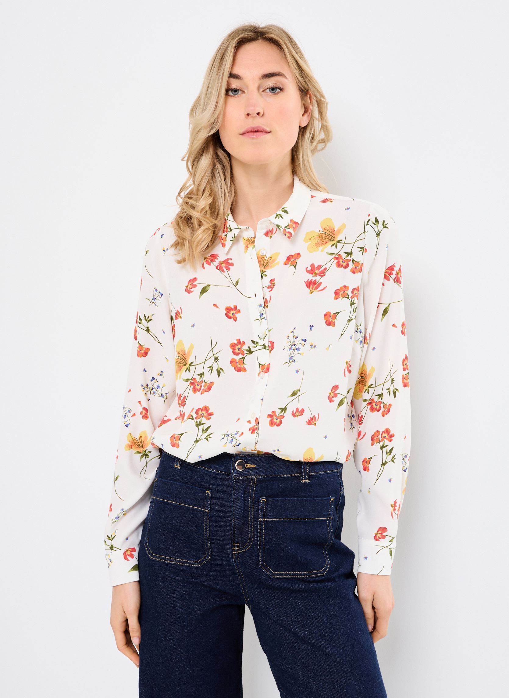Langarm-Hemden BAMA damen weiß Georgia Rose Langarm-Hemden BAMA damen weiß BLANC CASSE