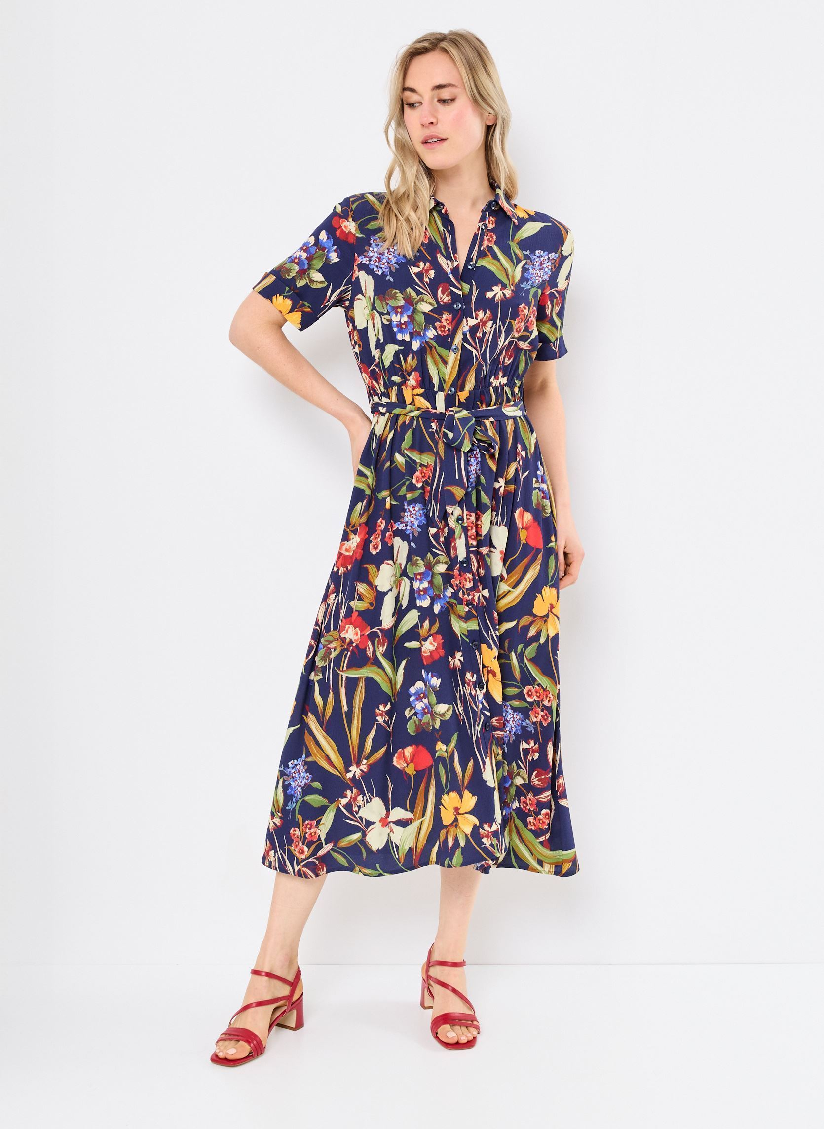 Robes Chemise RCLAIRE femme bleu Georgia Rose Robes Chemise RCLAIRE femme bleu MARINE