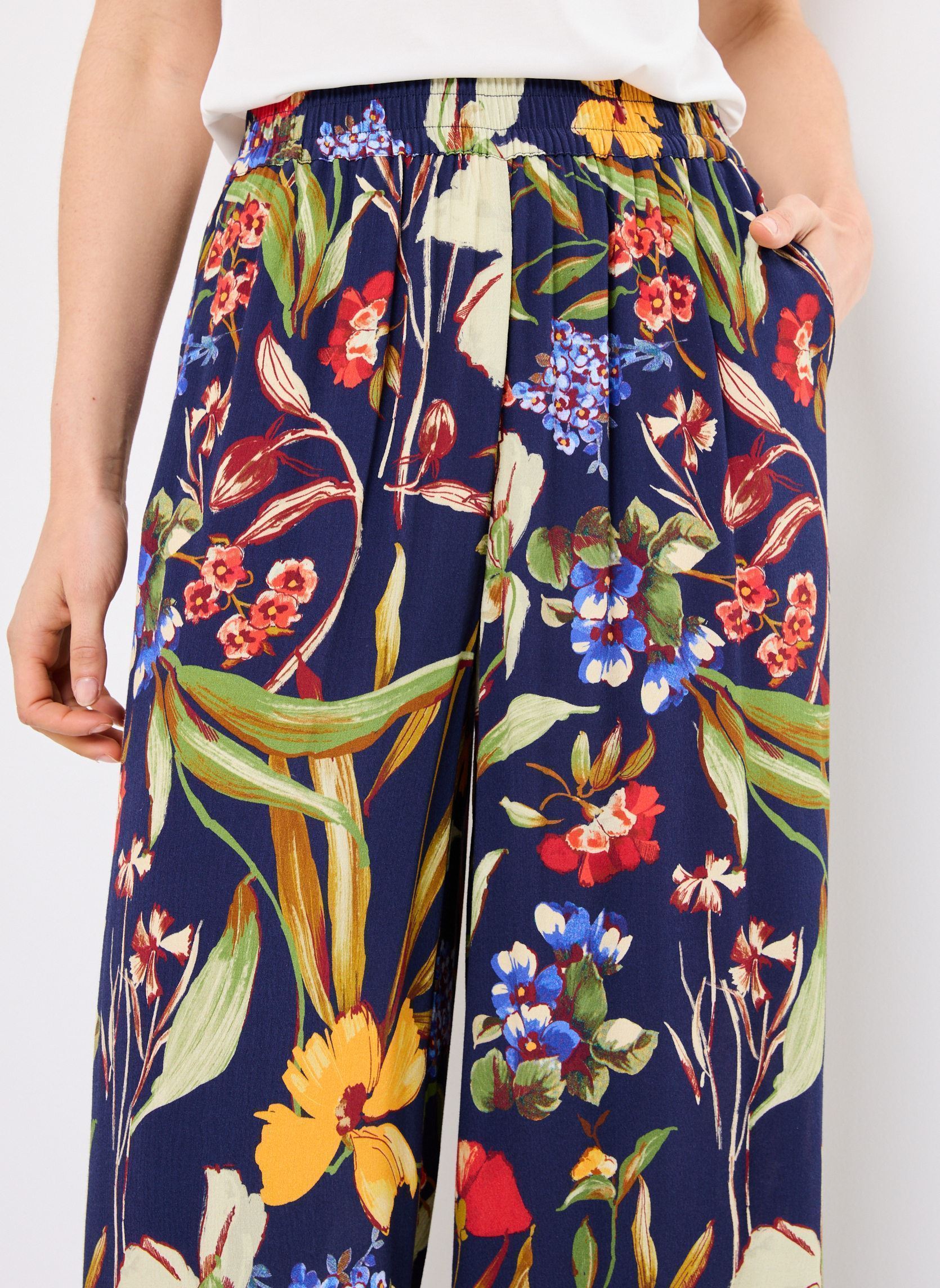 Pantalons larges PCLARA femme bleu Georgia Rose Pantalons larges PCLARA femme bleu MARINE