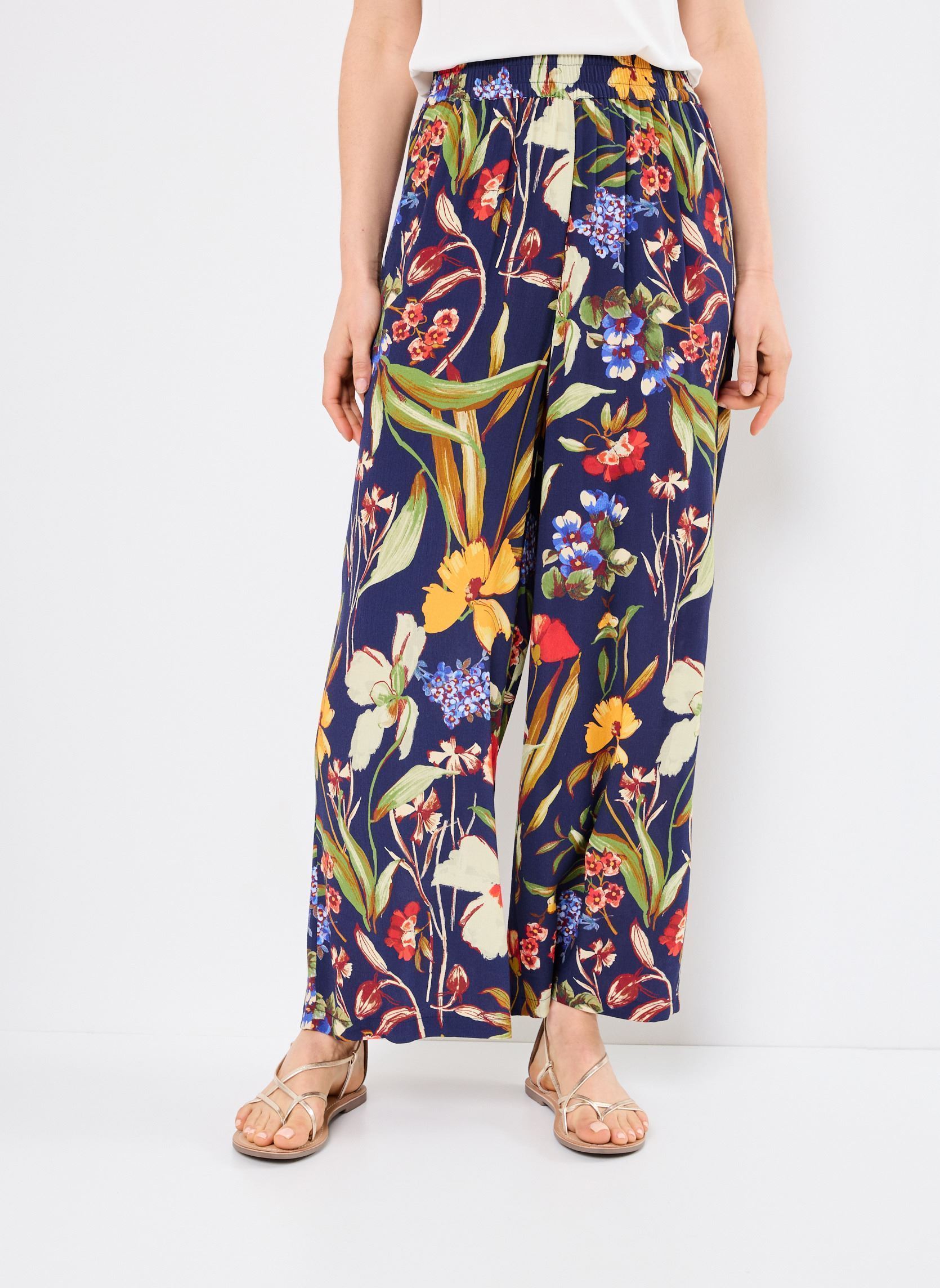 Pantalons larges PCLARA femme bleu Georgia Rose Pantalons larges PCLARA femme bleu MARINE