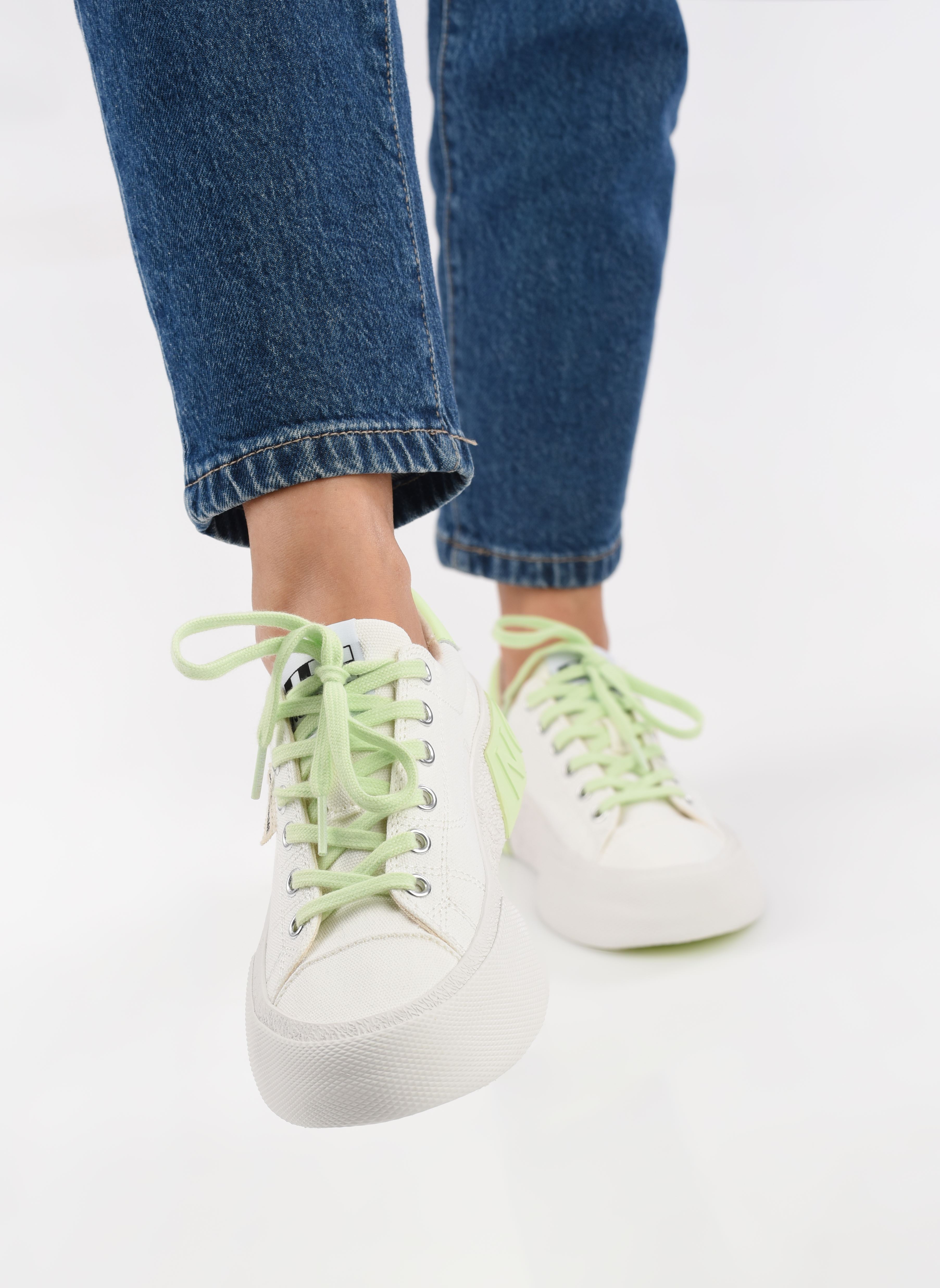 Print sneakers Reset Sneaker dames wit No Name Print sneakers Reset Sneaker dames wit WHITE/LIME