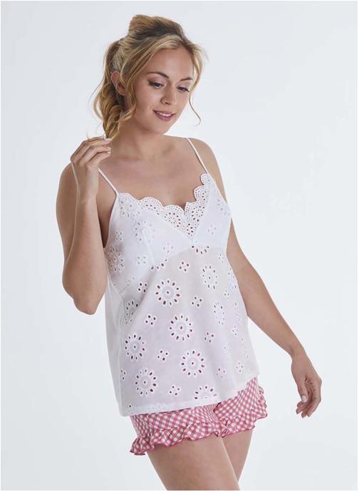 Brigitte Bardot Nuisettes Top short blanc Jolie BB femme blanc