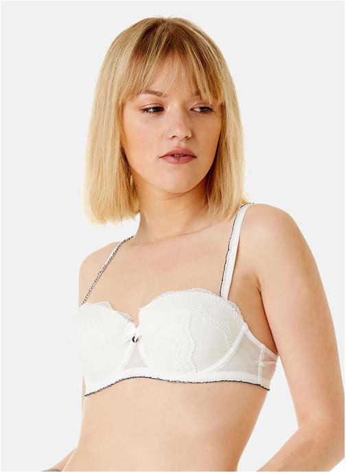 Brigitte Bardot Brassières Soutien-gorge ampliforme coque moulée ivoire Star femme blanc