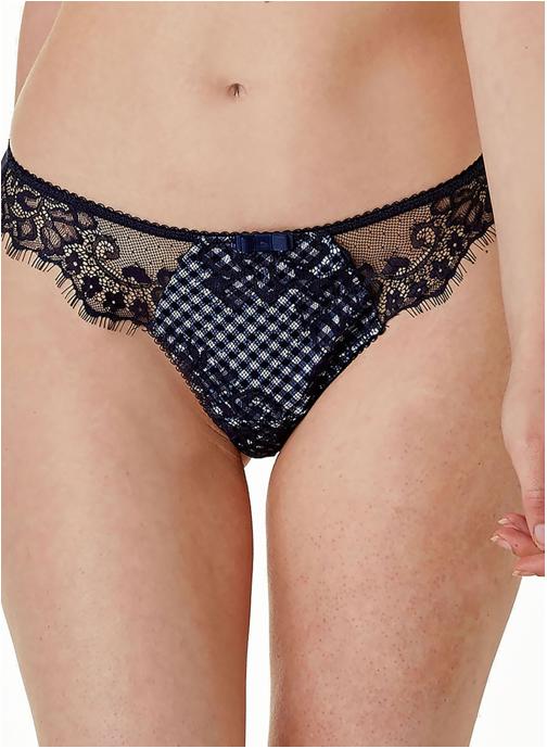 Brigitte Bardot Culottes Tanga bleu marine Magazine femme bleu
