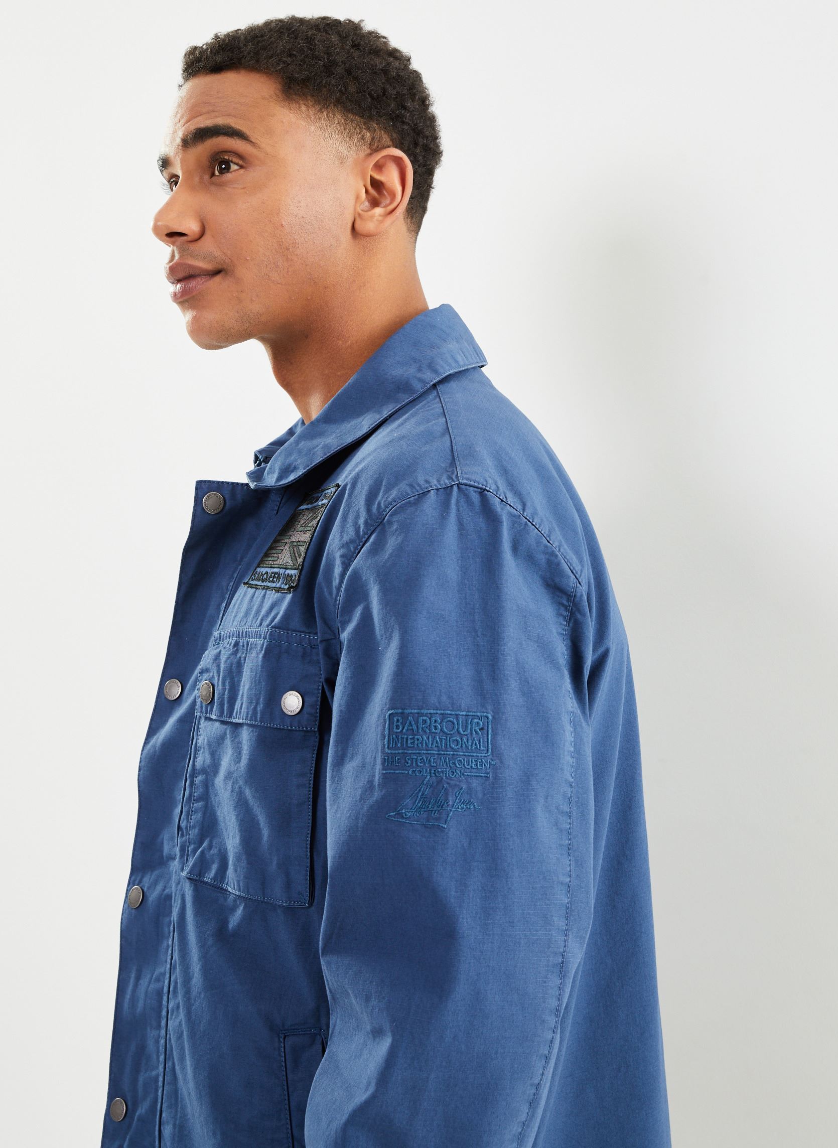 Jassen B.intl Workers Casual heren blauw Barbour Jassen B.intl Workers Casual heren blauw WASHED COBALT