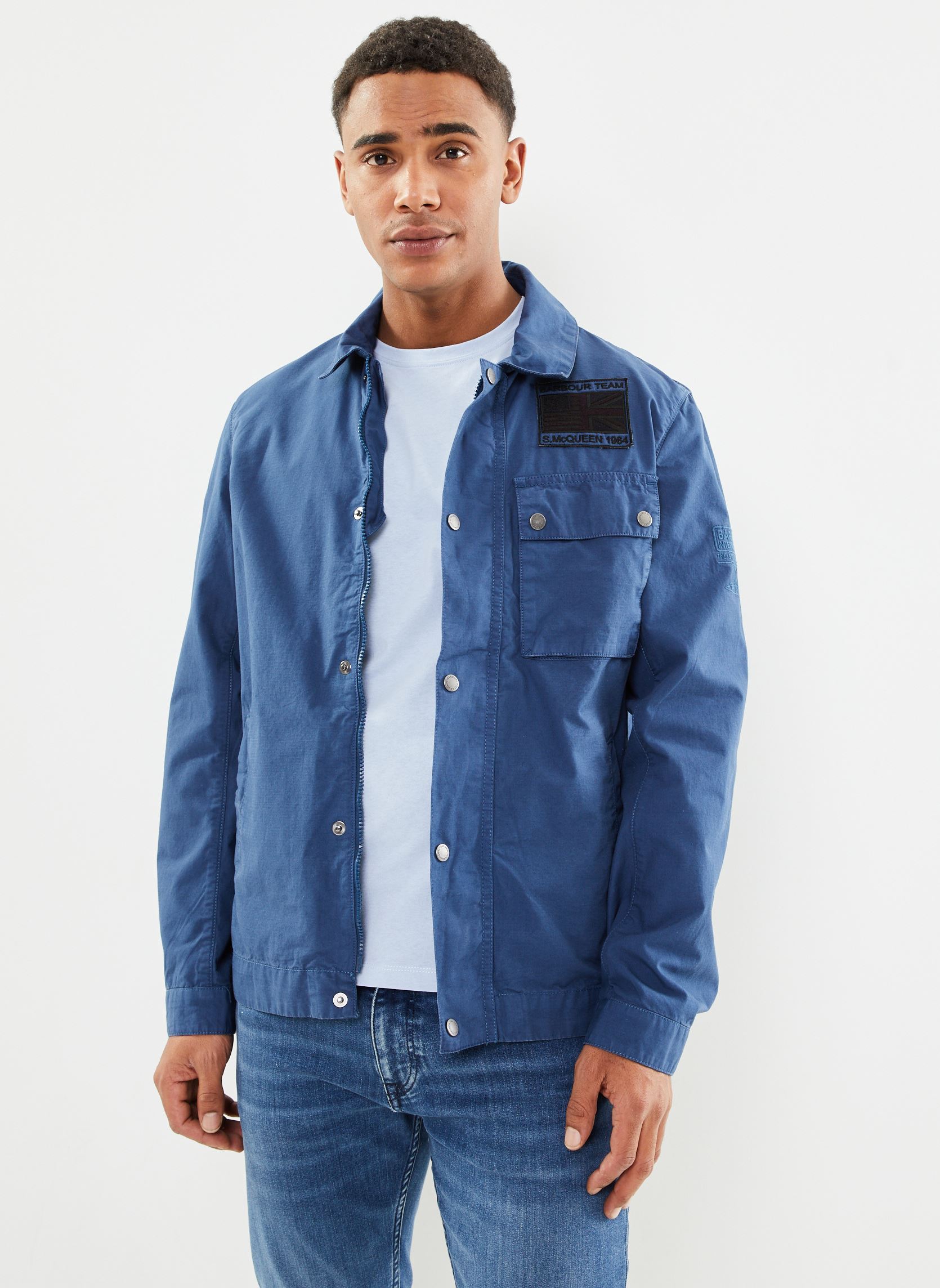 Jassen B.intl Workers Casual heren blauw Barbour Jassen B.intl Workers Casual heren blauw WASHED COBALT