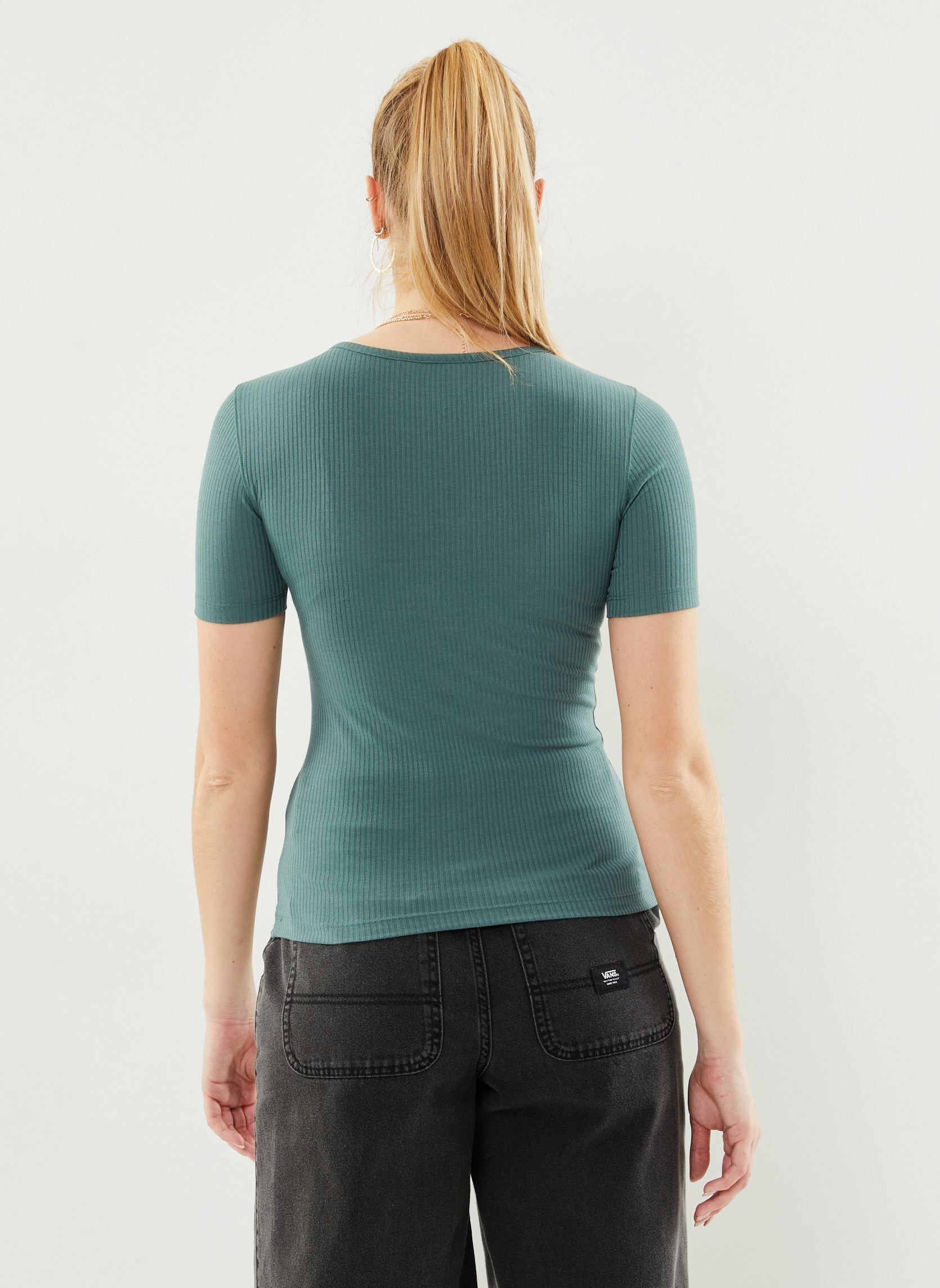 T-shirt a maniche corte Ss Henley donna verde Lee T-shirt a maniche corte Ss Henley donna verde EVERGREEN