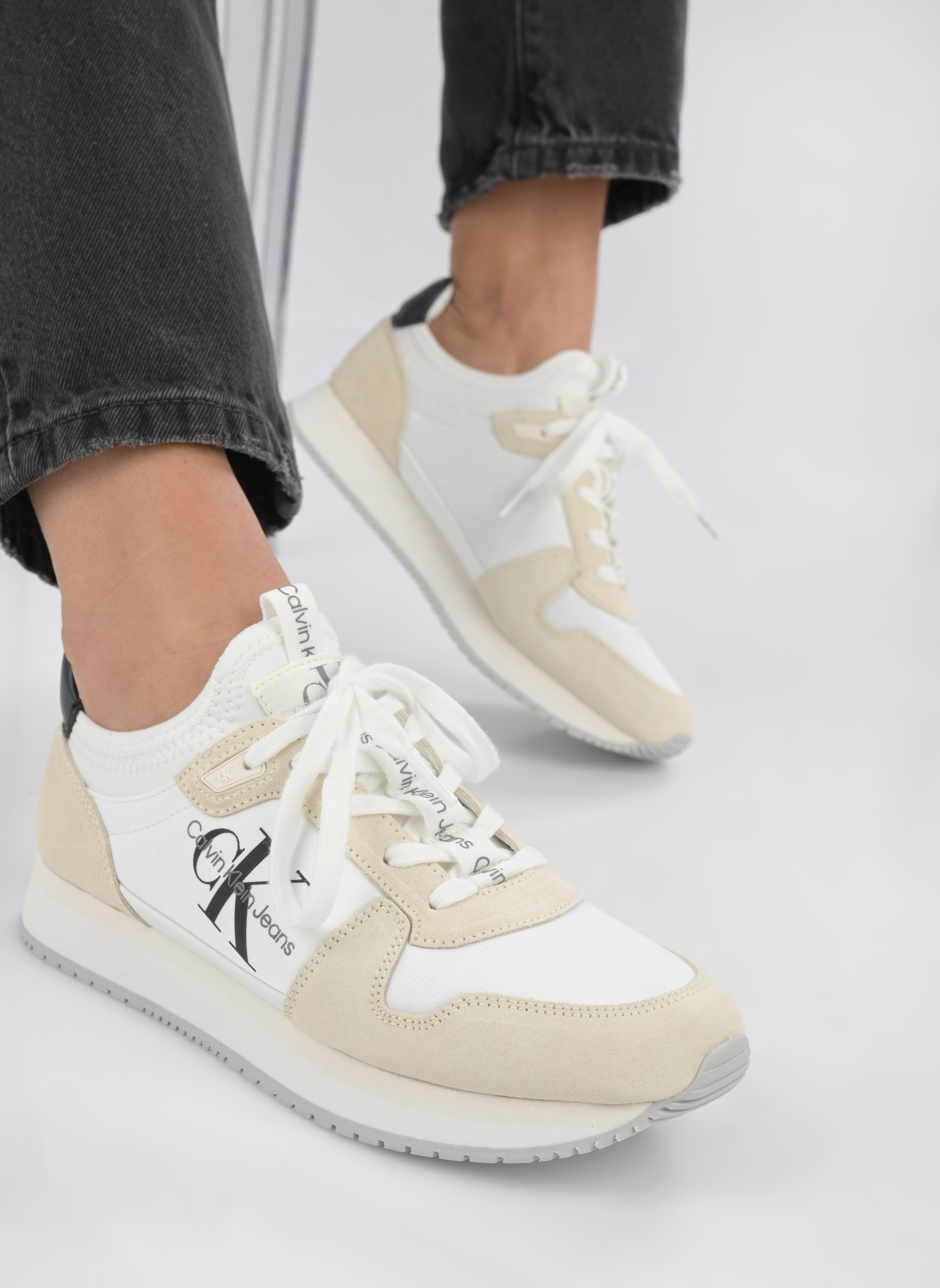 Sneaker RUNNER SOCK LACEUP N F damen weiß Calvin Klein Sneaker RUNNER SOCK LACEUP N F damen weiß BRIGHT WHITE/CREAMY WHITE/BLAC