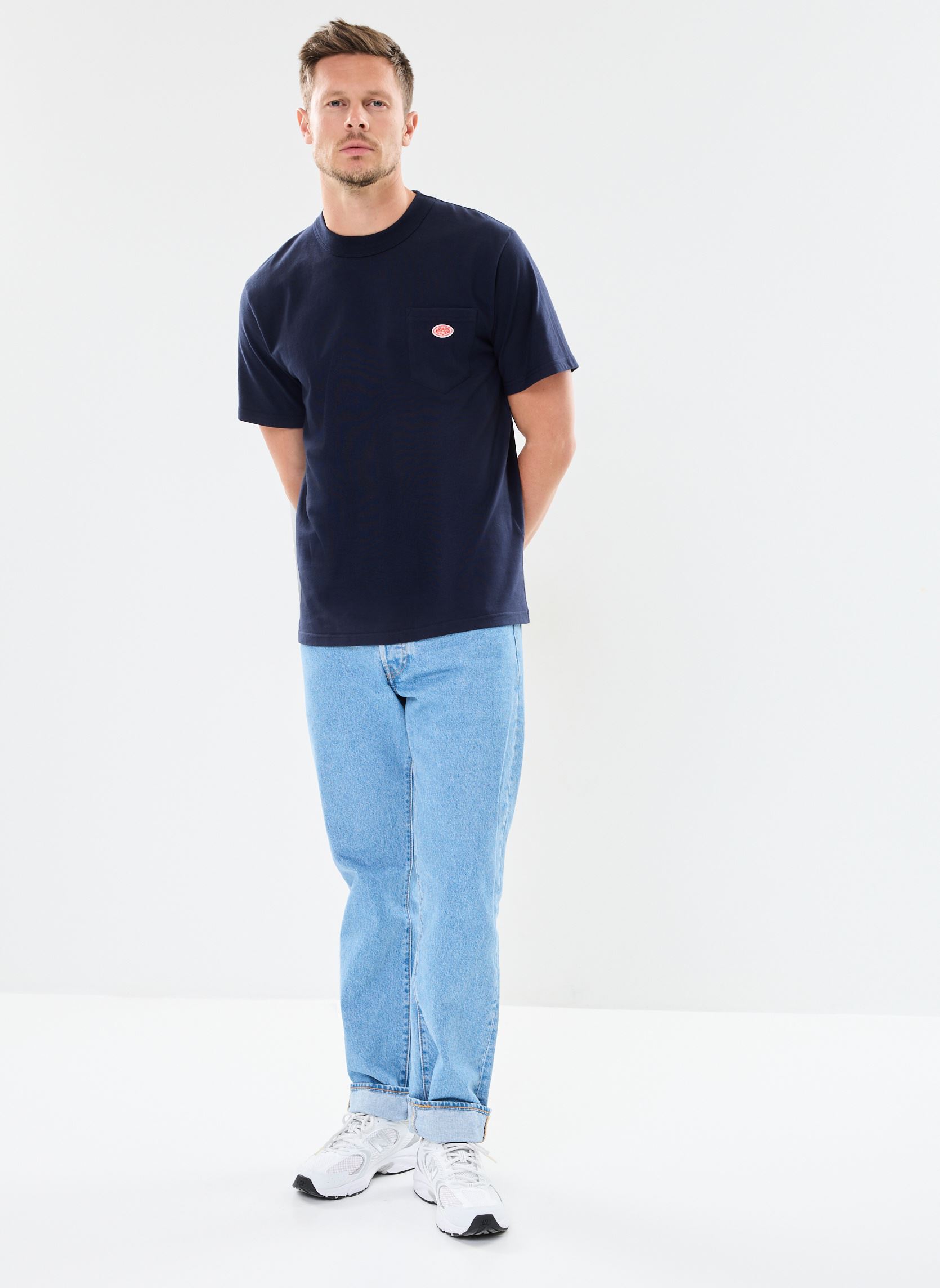 T-shirt a maniche corte T-Shirt Héritage Avec Poche uomo blu Armor Lux T-shirt a maniche corte T-Shirt Héritage Avec Poche uomo blu Navire