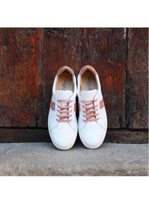 Jules&Jenn Baskets Made in France en cuir blanc (Rose) Baskets chez
