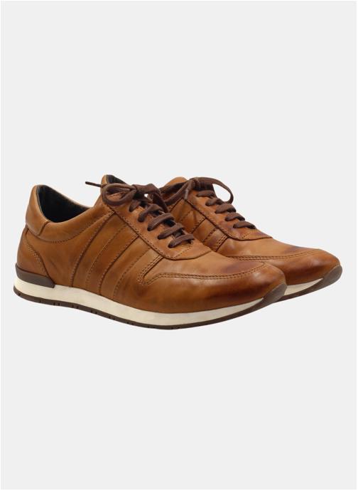 JULES & JENN Baskets basses Sneakers cuir lisse marron homme marron